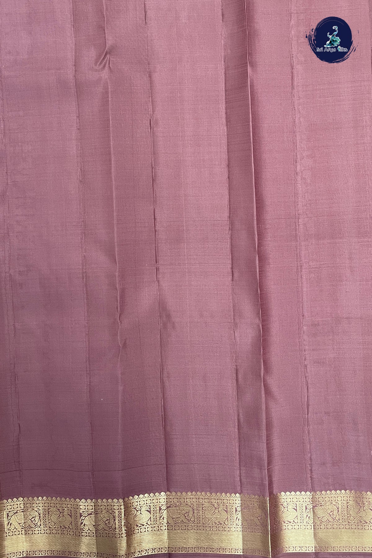 Mauve Checked Silk Saree With Zari Checked Pattern