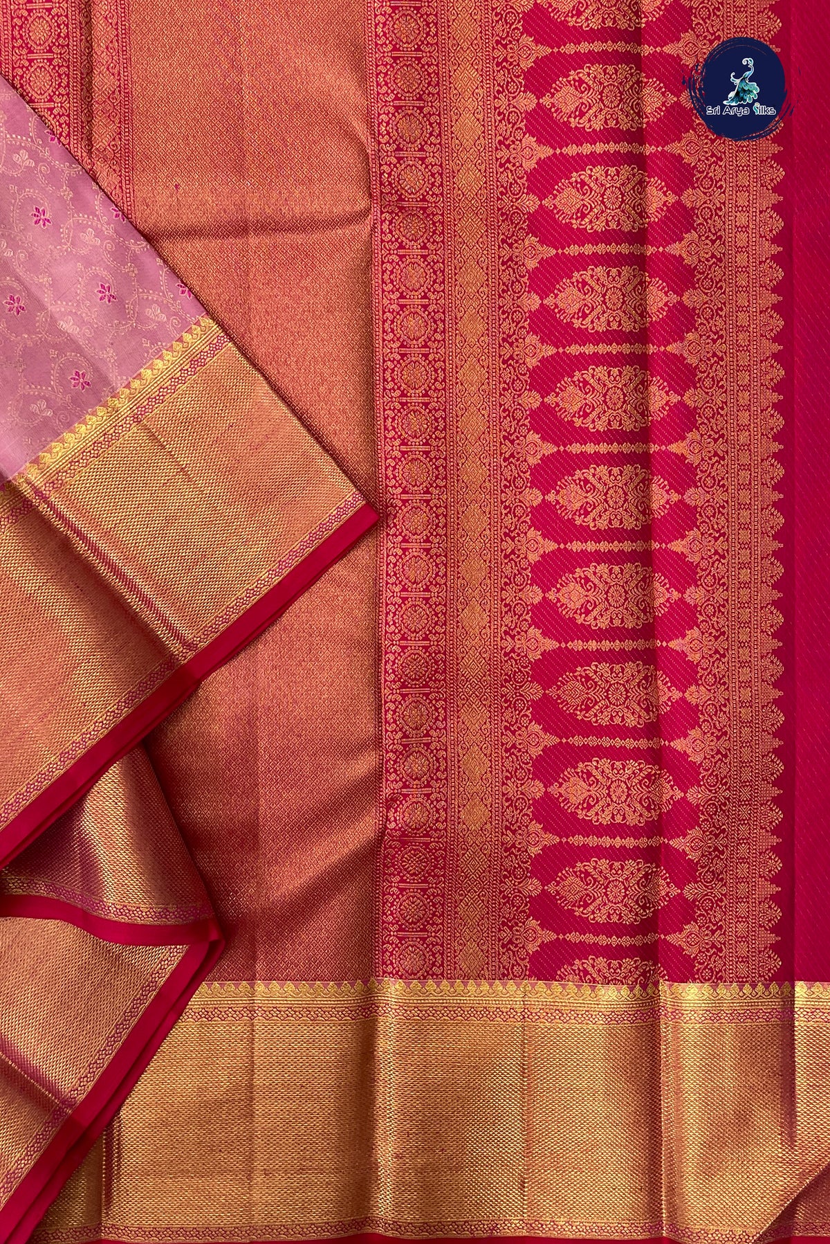 Light Pink Brocade Silk Saree With Jacquard Pattern