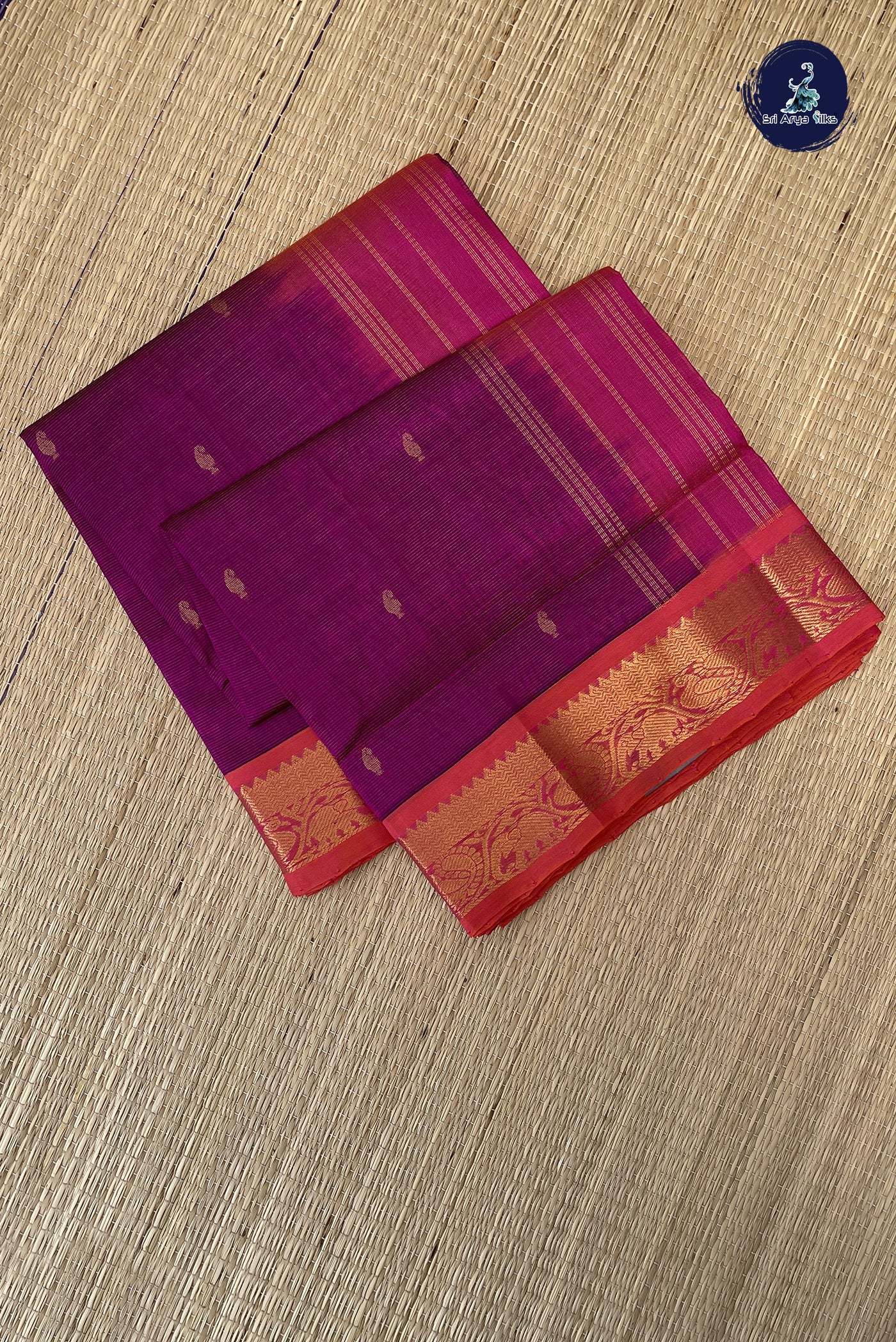 BeetRoot Shade Silk Cotton Saree With Vaira Oosi Pattern