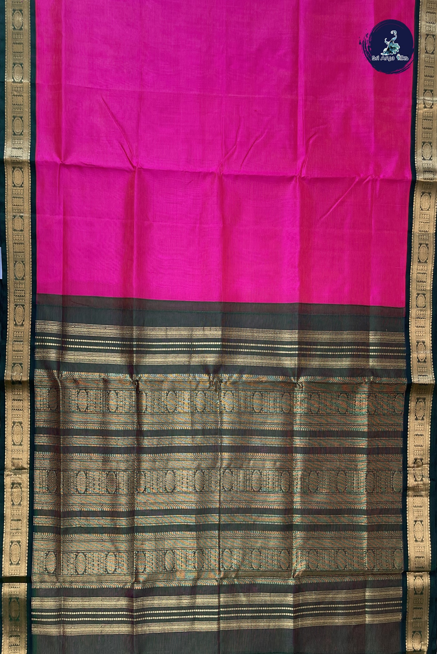 Dark Pink Vaira Oosi Saree With Vaira Oosi Pattern