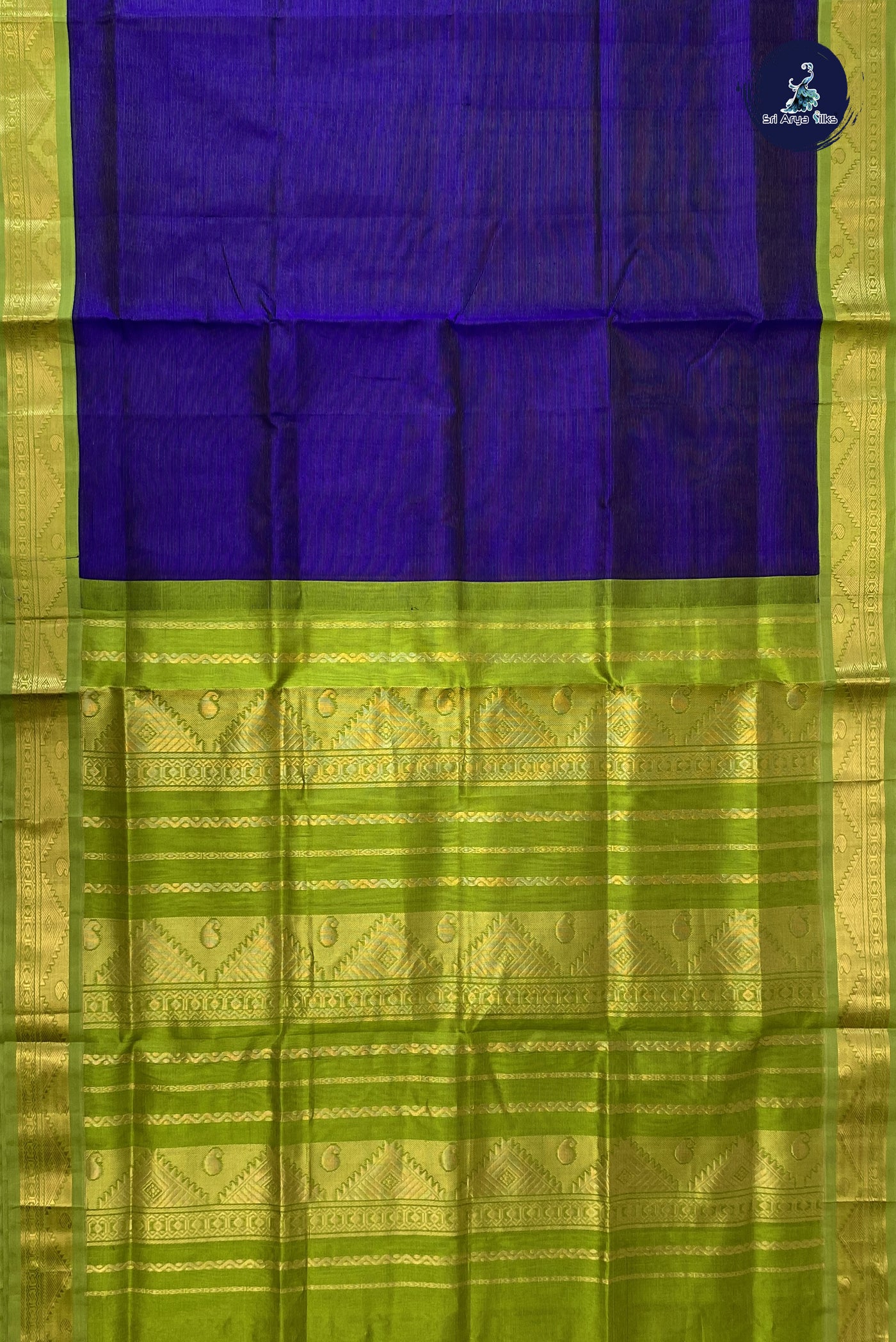 Blue Vaira Oosi Saree With Vaira Oosi Pattern