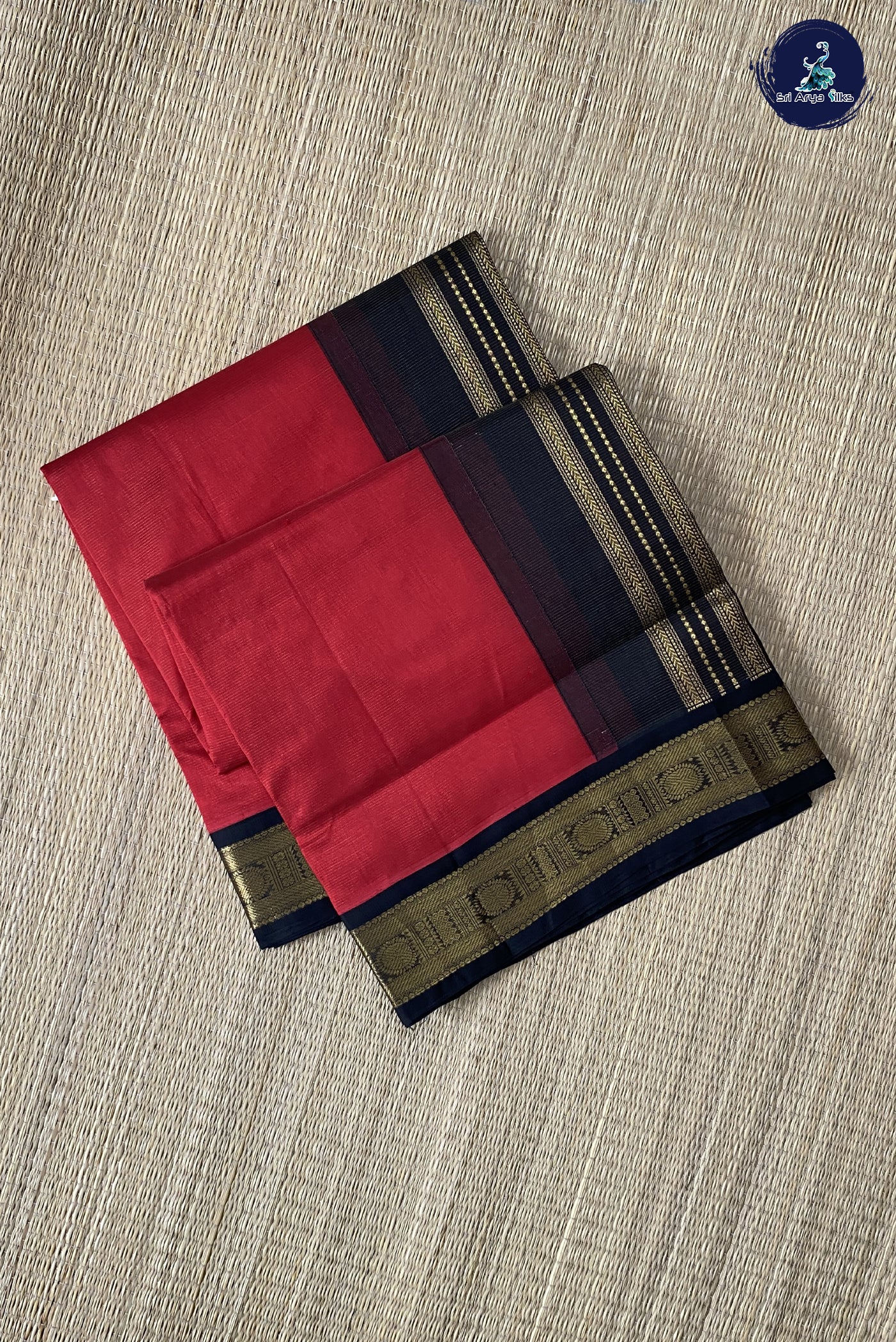 Red Vaira Oosi Silk Cotton With Vaira Oosi Pattern