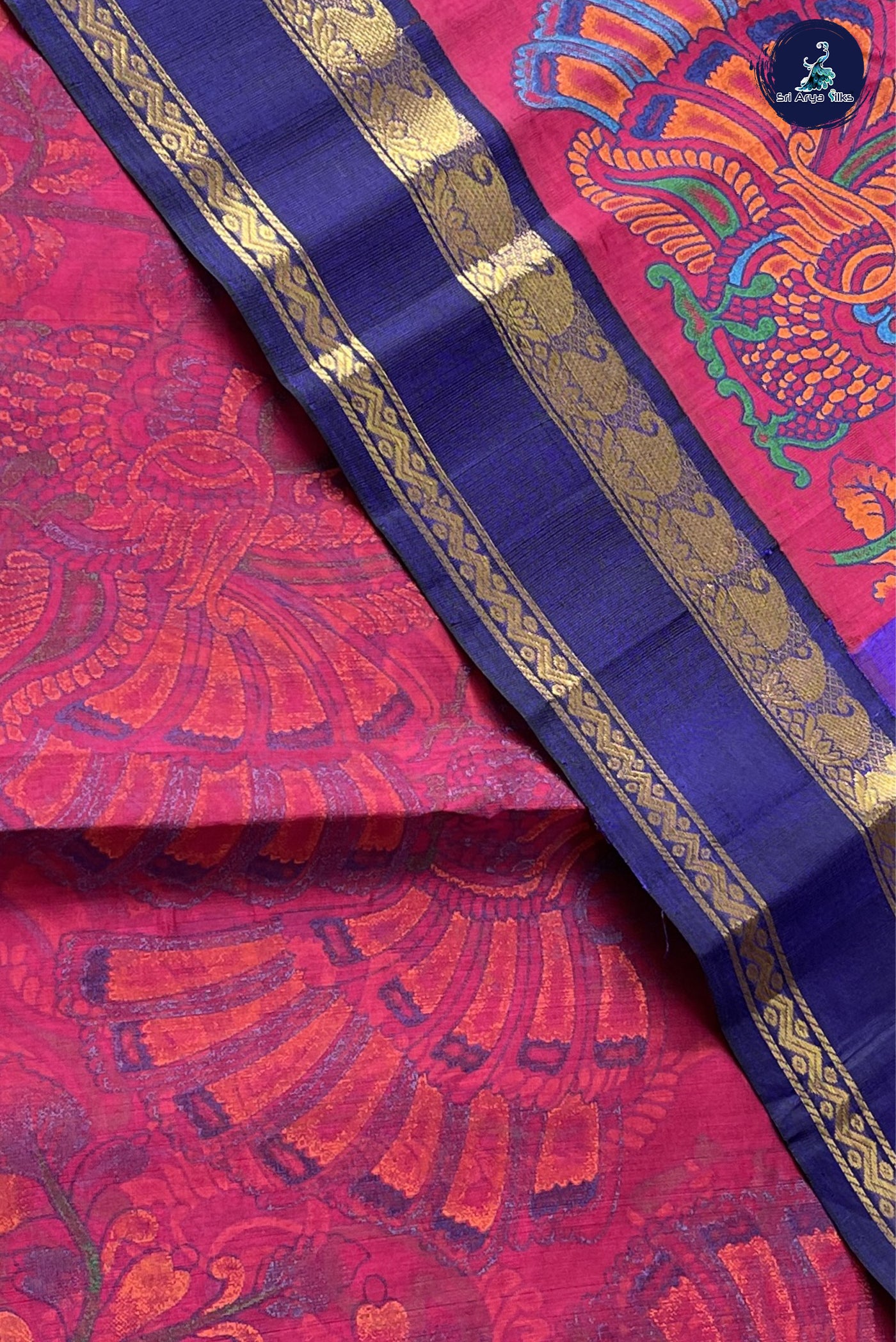 BeetRoot Shade Kalamkari Saree With Kalamkari Pattern