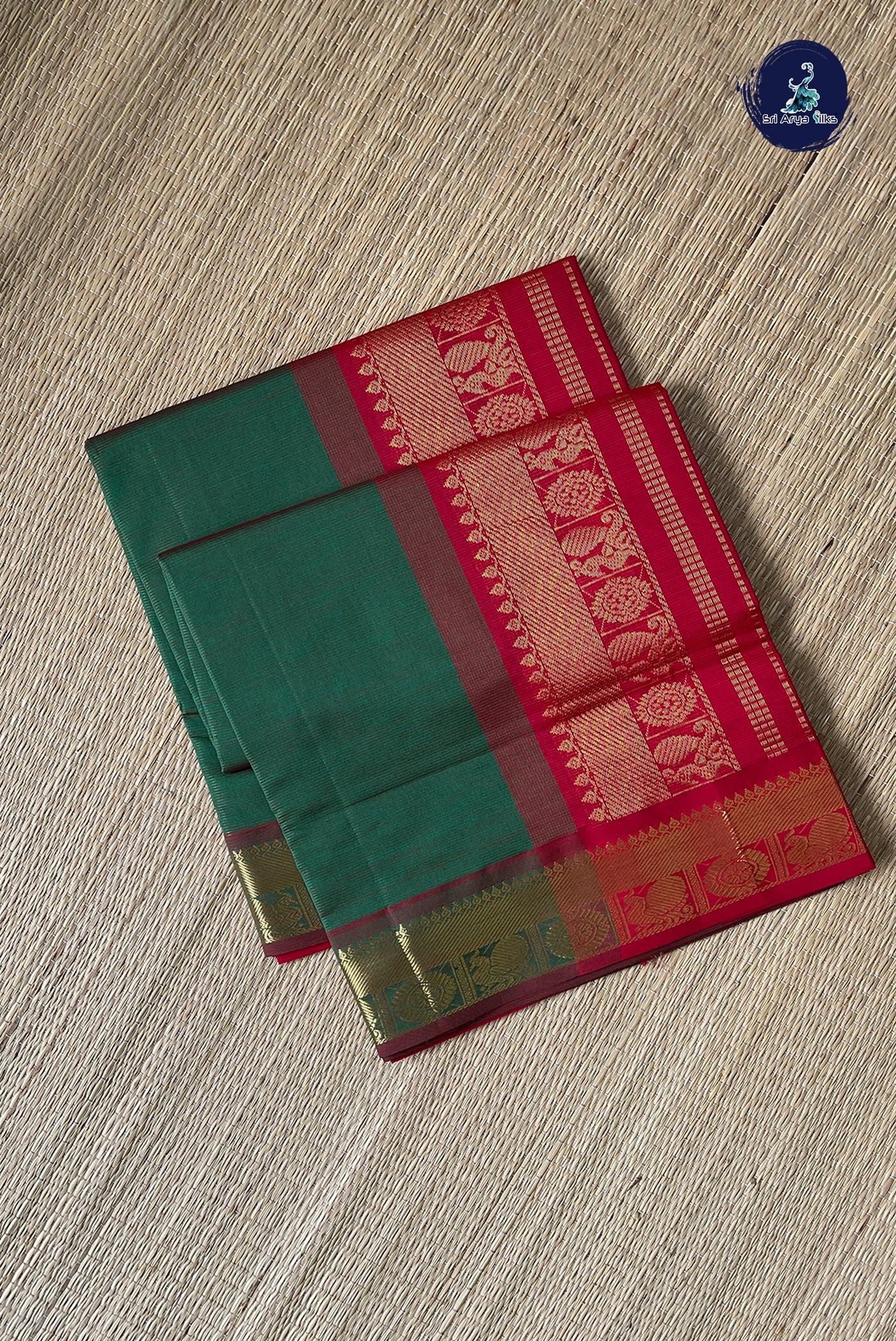 Manthulir Vaira Oosi Silk Cotton Saree With Vaira Oosi Pattern