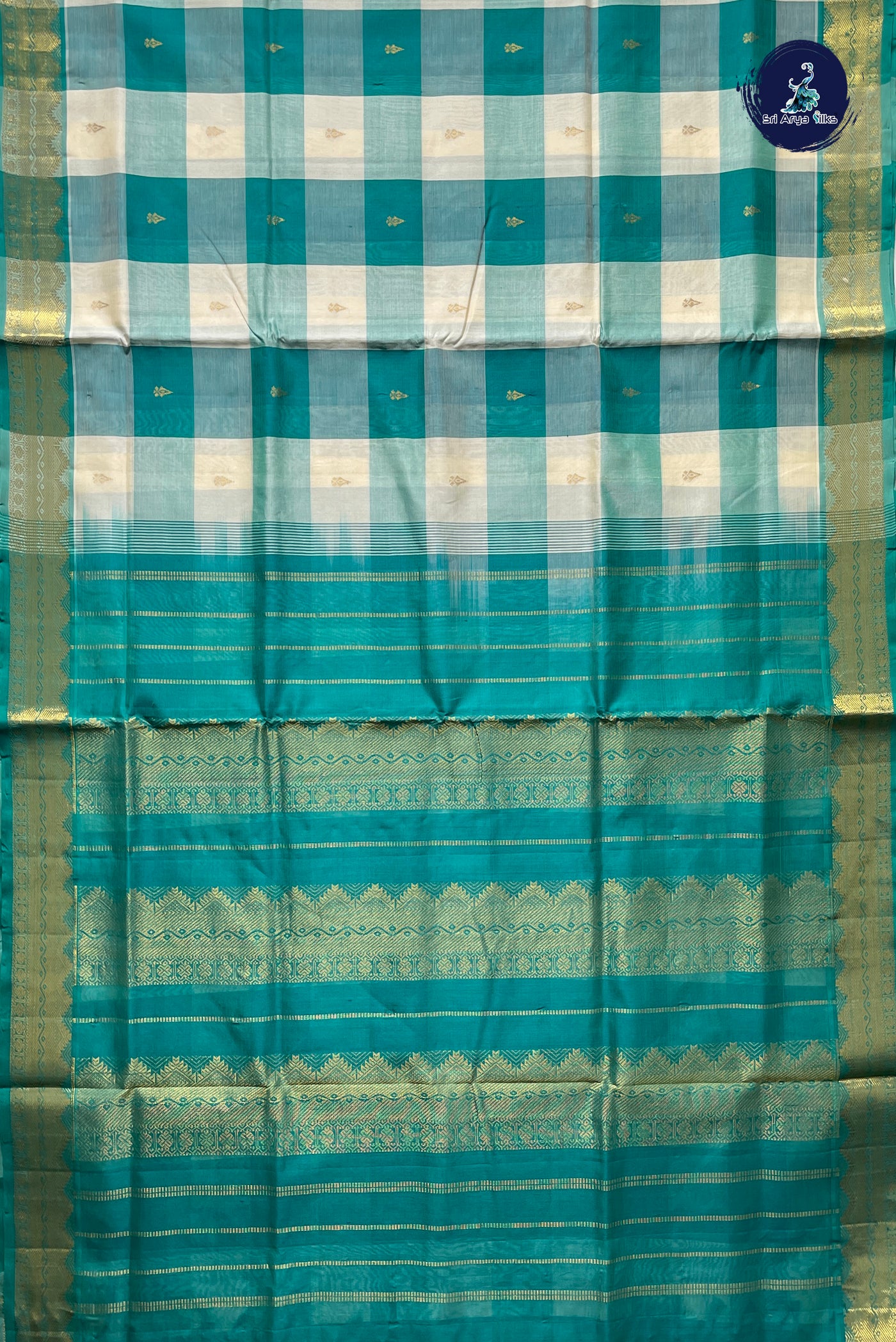 Multi Colour Checked Saree With Zari Buttas Pattern