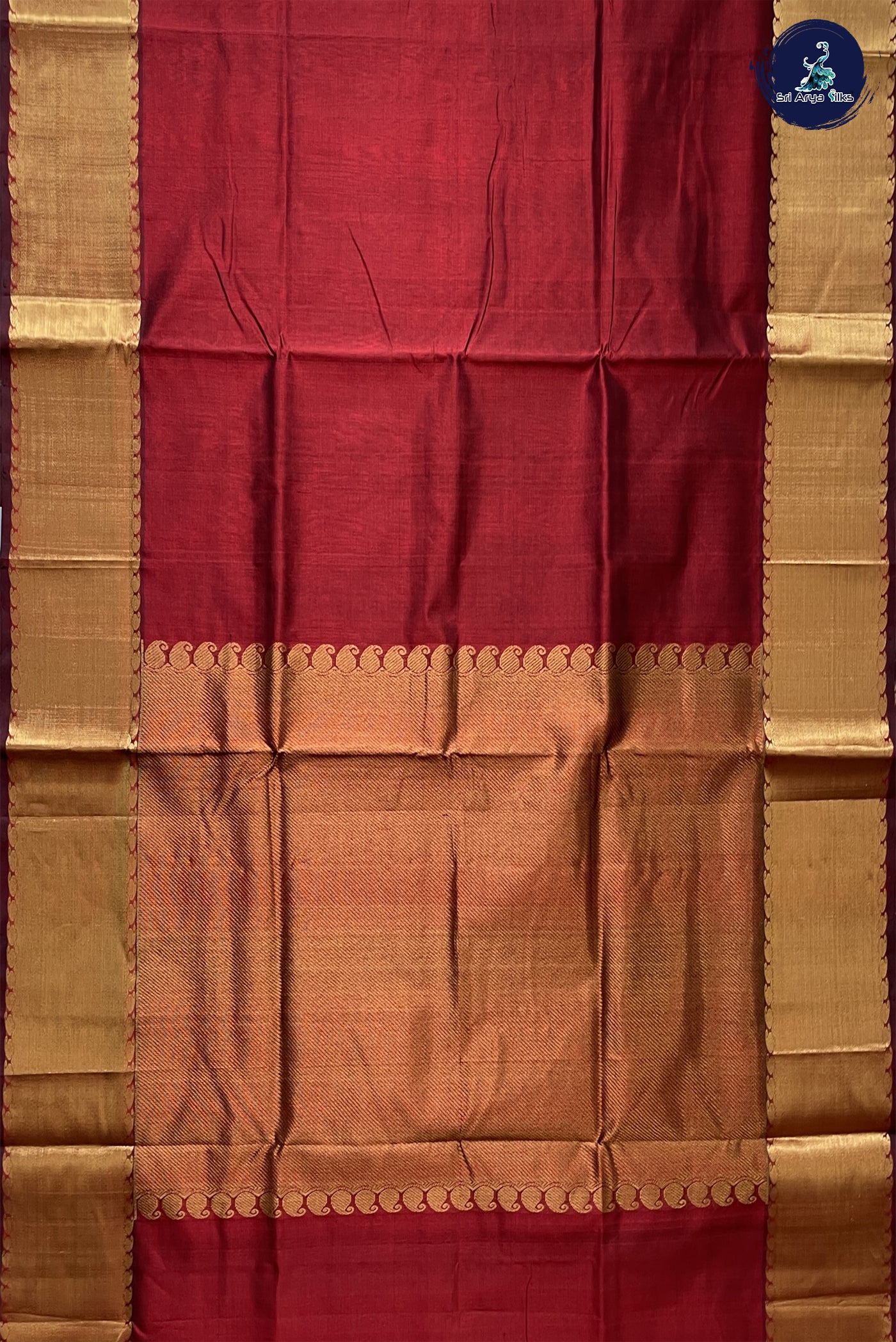 Arakku Simple Silk Cotton Saree With Plain Pattern