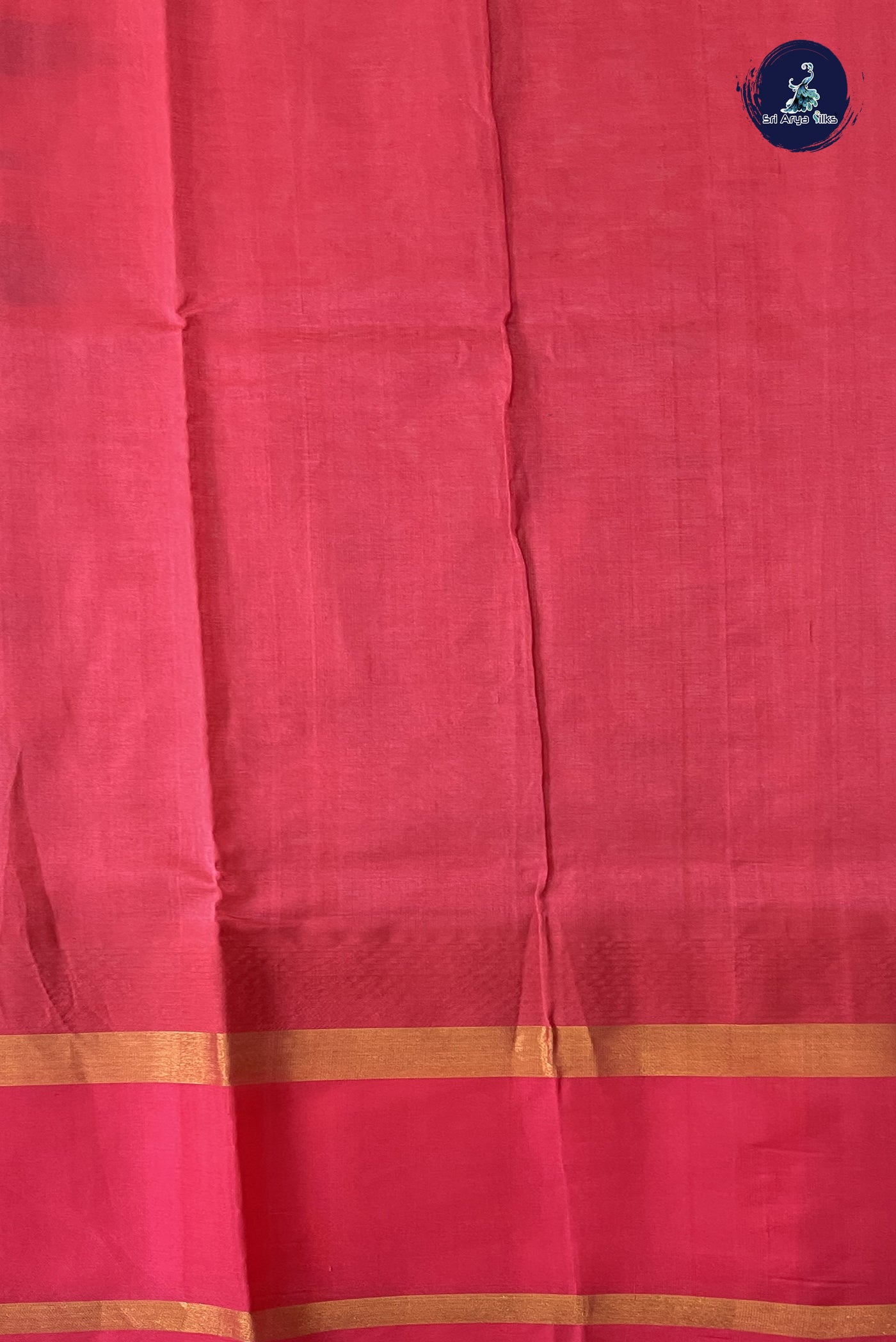 Turquoise Korvai Silk Cotton Saree With Plain Pattern