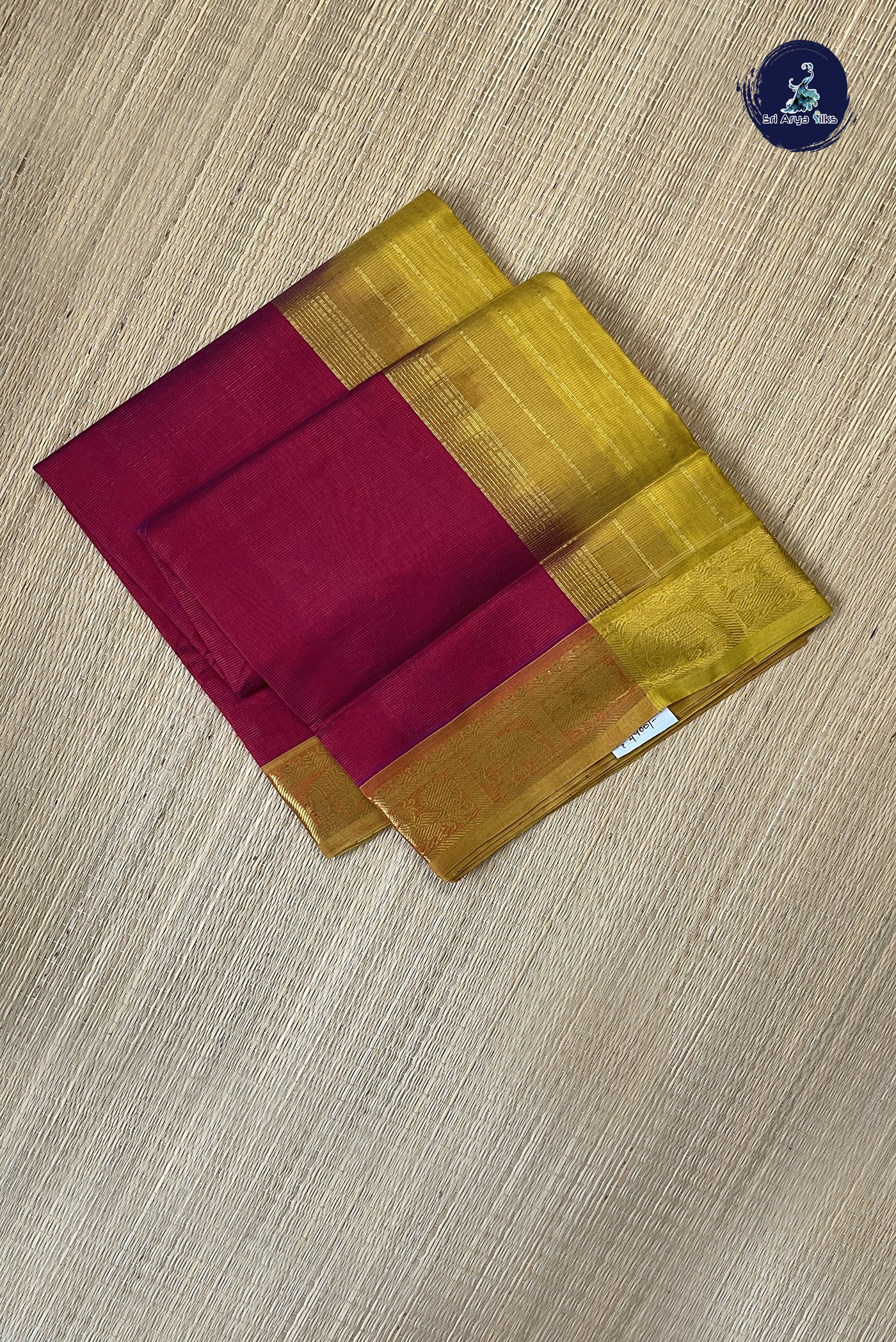 Red Vaira Oosi Silk Cotton Saree With Vaira Oosi Pattern