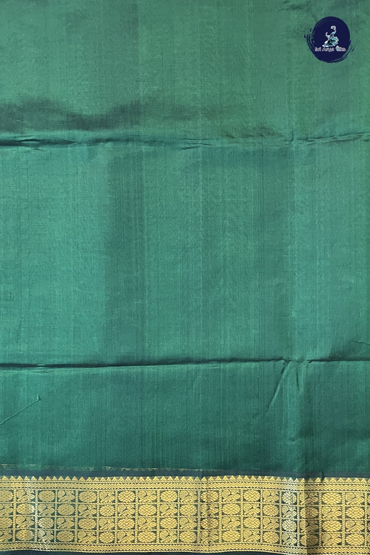 Dark Green Bridal Silk Cotton Saree With Stripes Pattern