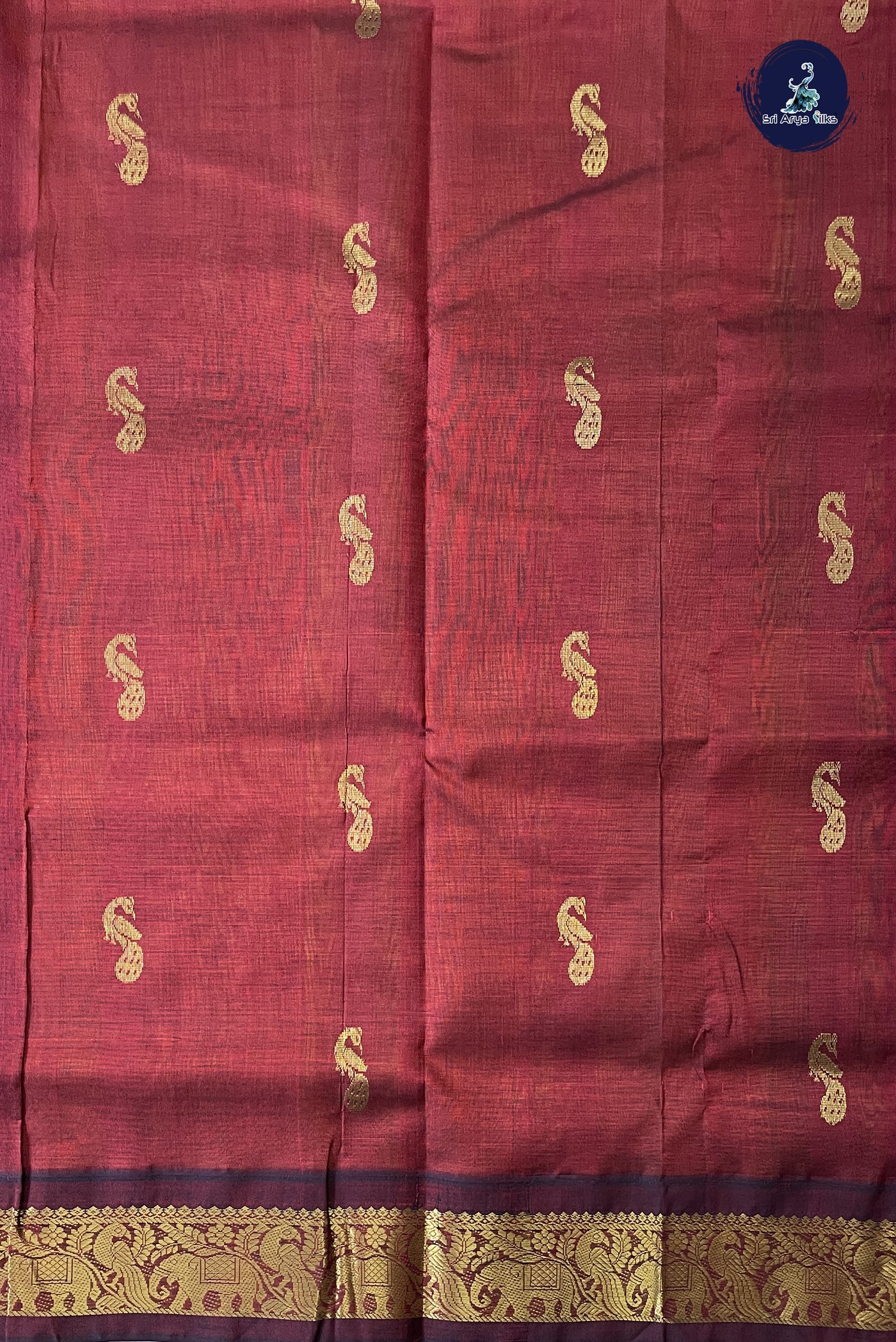 Mango Yellow Korvai Silk Cotton Saree With Zari Buttas Pattern