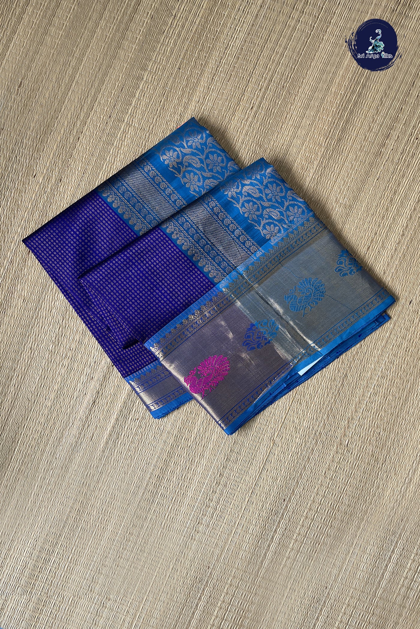 Violet Bridal Silk Cotton Saree With Jacquard Pattern