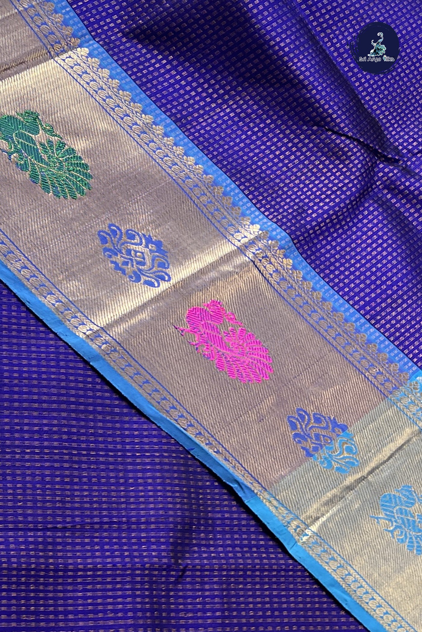 Violet Bridal Silk Cotton Saree With Jacquard Pattern