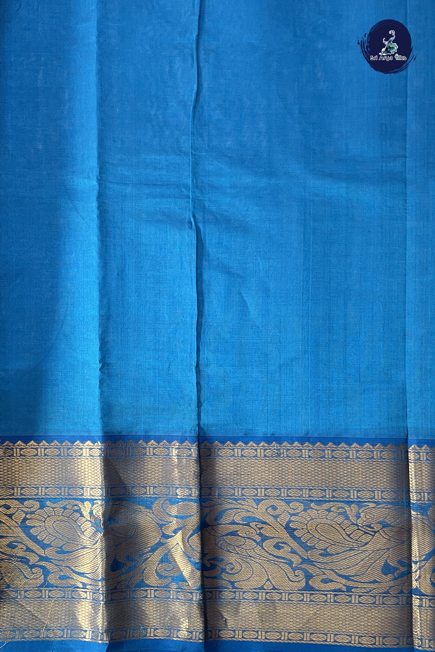 Violet Korvai Silk Cotton Saree With Zari Checked Pattern