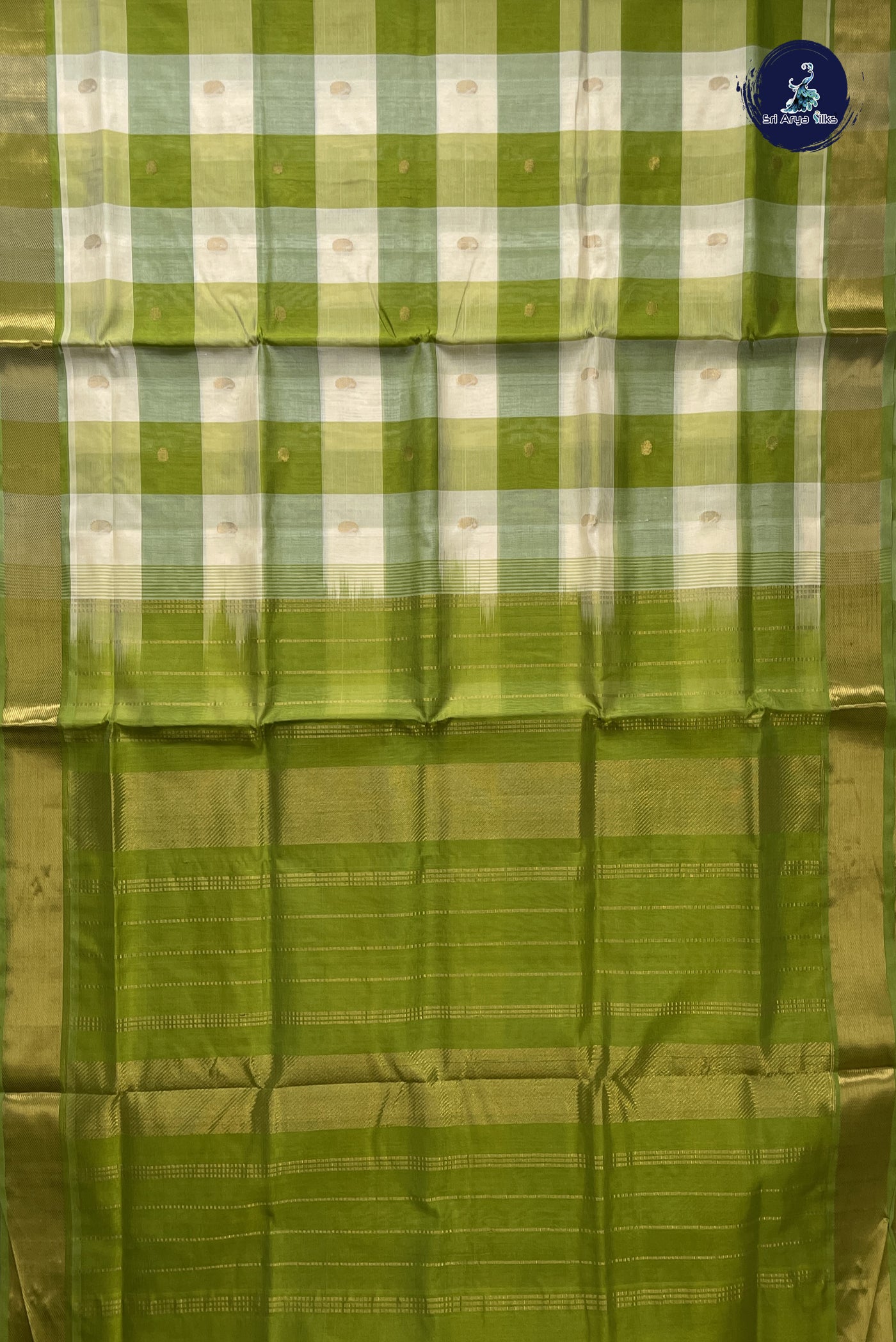 Multi Colour Silk Cotton Saree With Checked Pattern