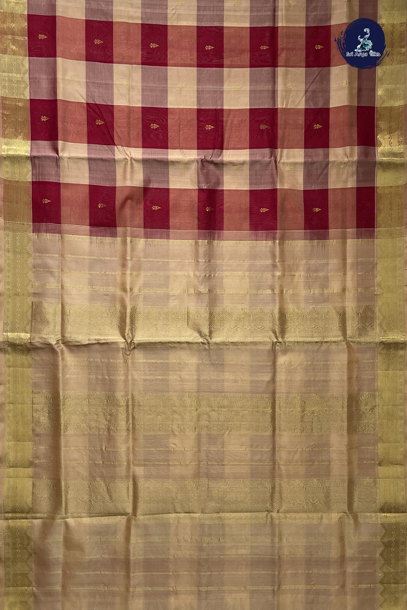 Multi Colour Silk Cotton Saree With Checked Pattern