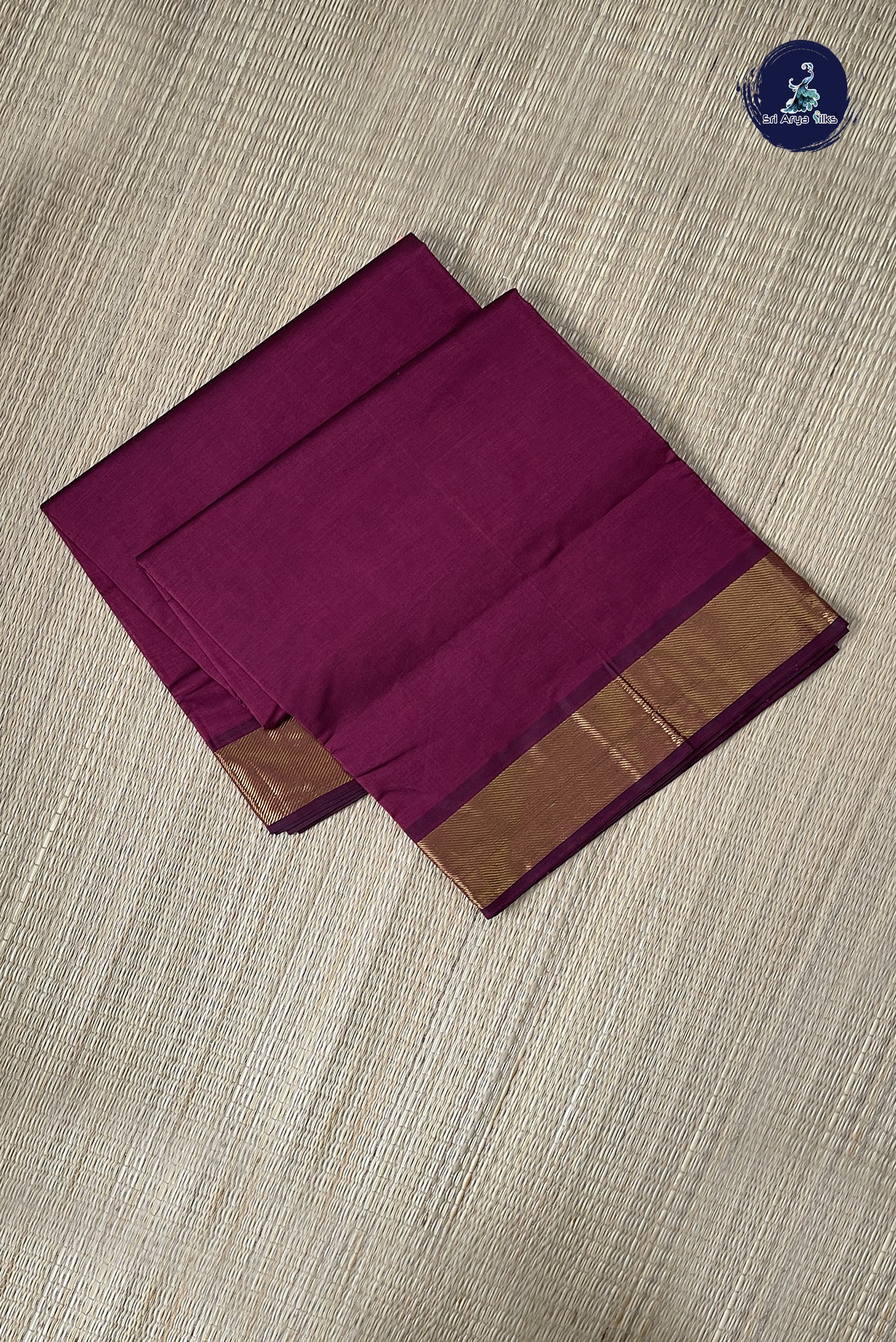 BeetRoot Shade Semi Silk Cotton Saree With Plain Pattern