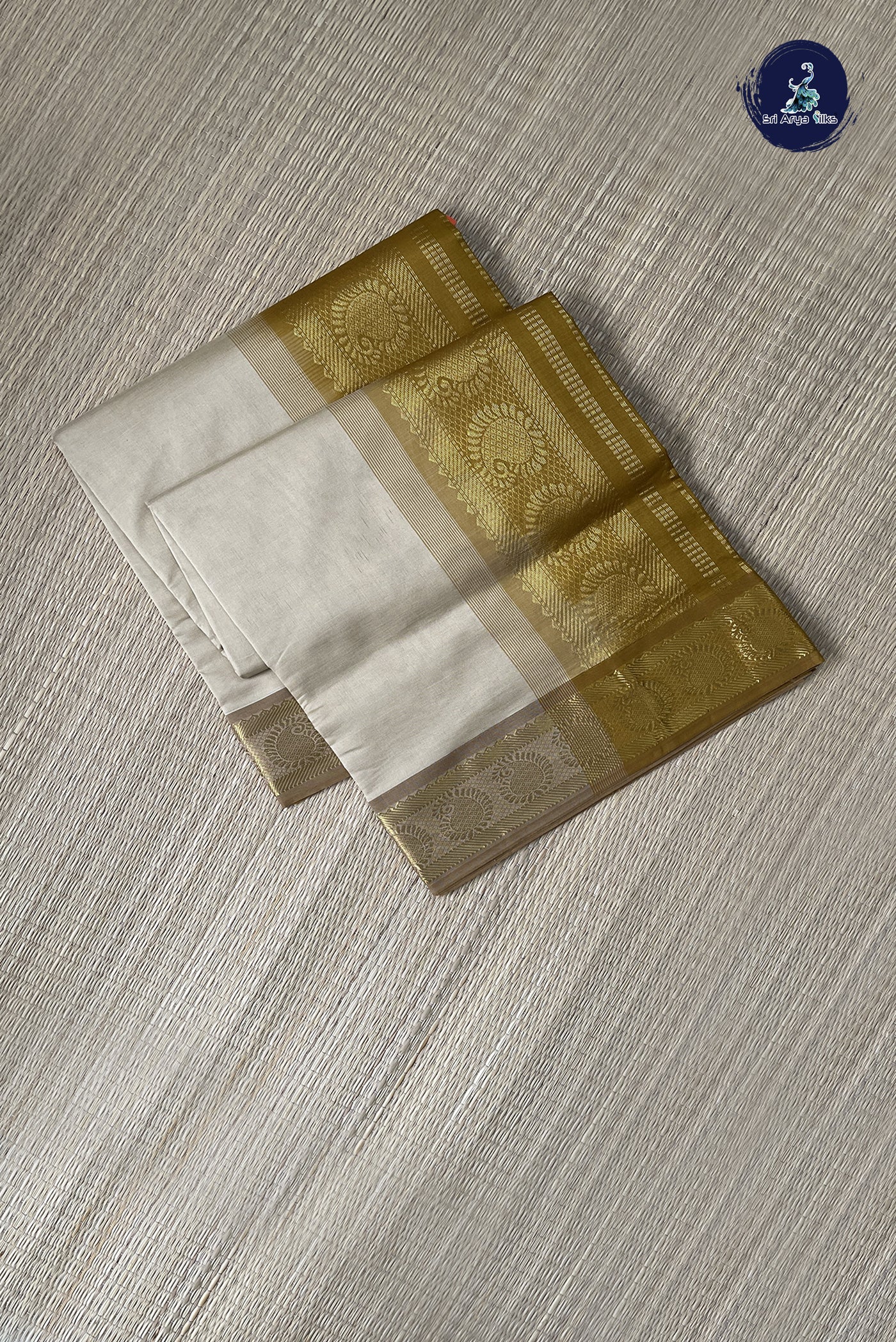 Biscuit Shade Semi Silk Cotton Saree With Plain Pattern