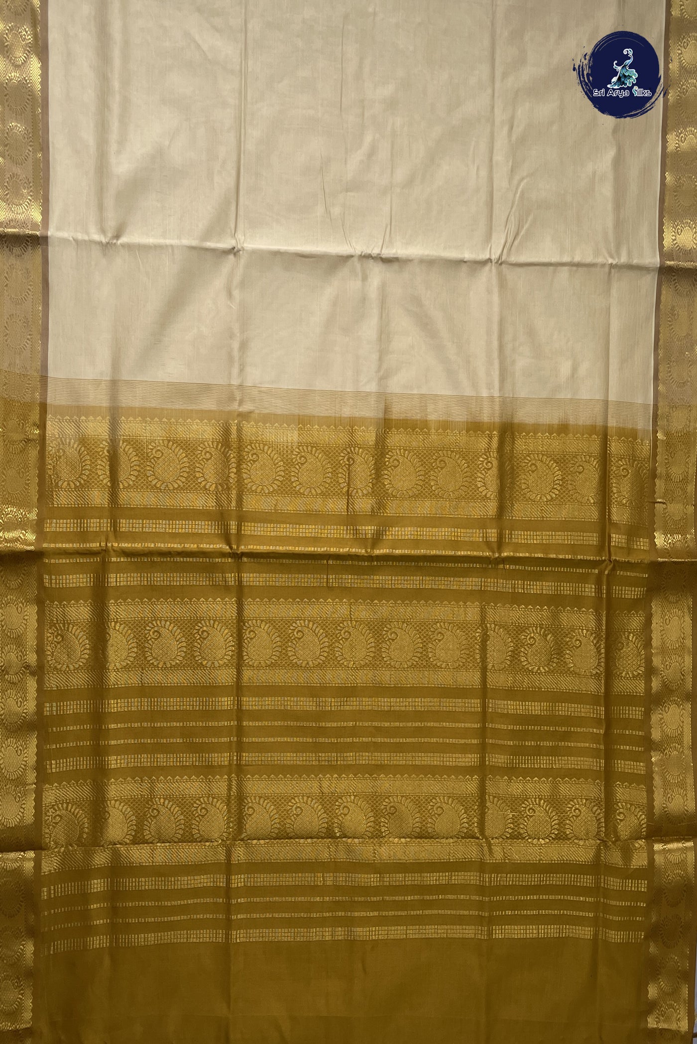 Biscuit Shade Semi Silk Cotton Saree With Plain Pattern