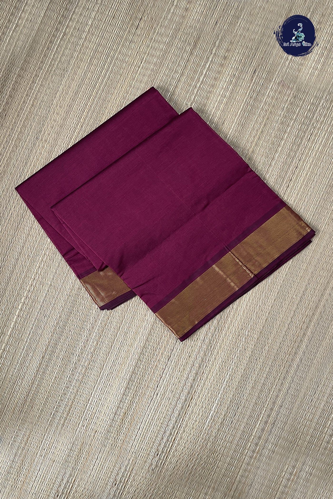 BeetRoot Shade Semi Silk Cotton Saree With Plain Pattern