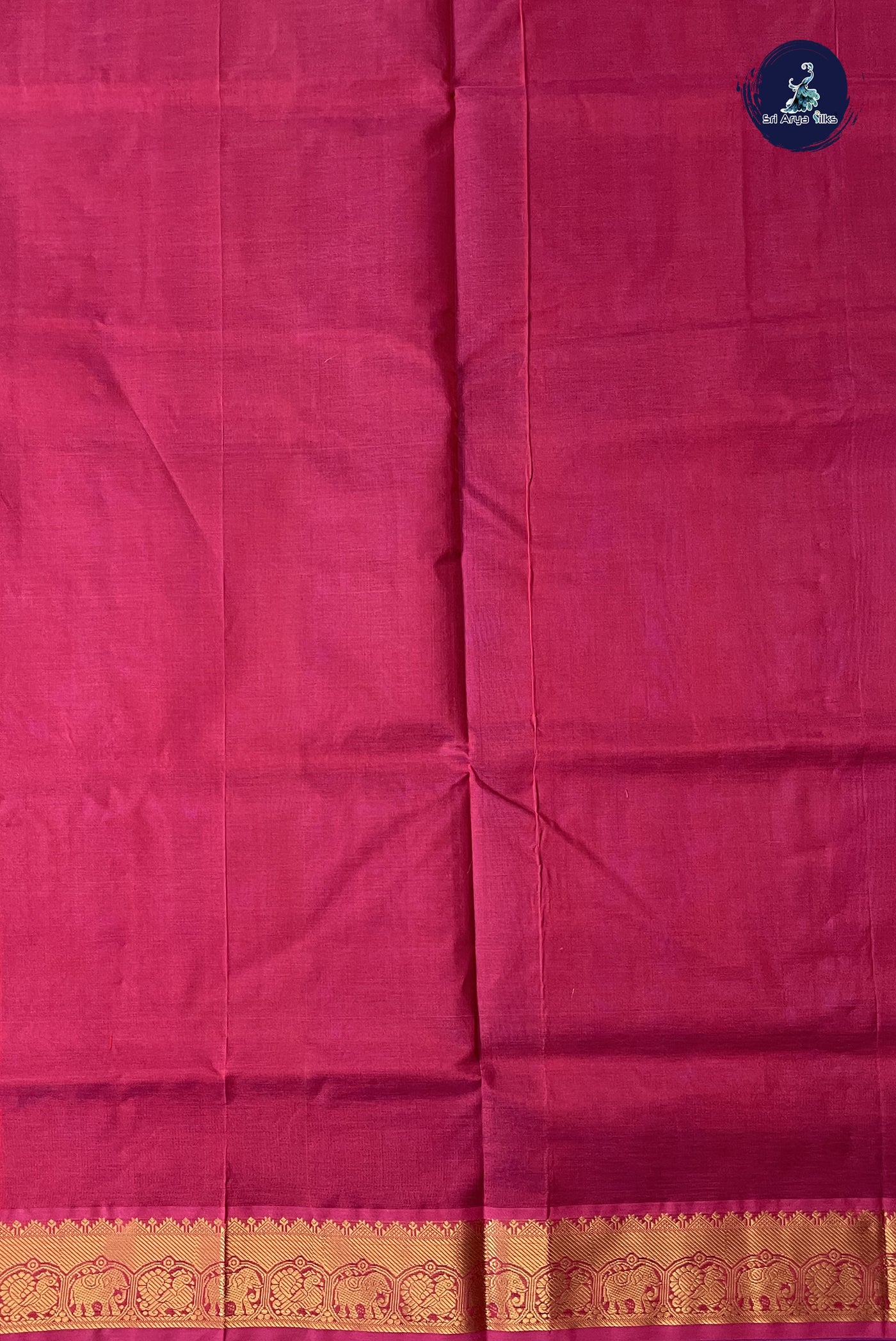 Violet Simple Silk Cotton Saree With Plain Pattern