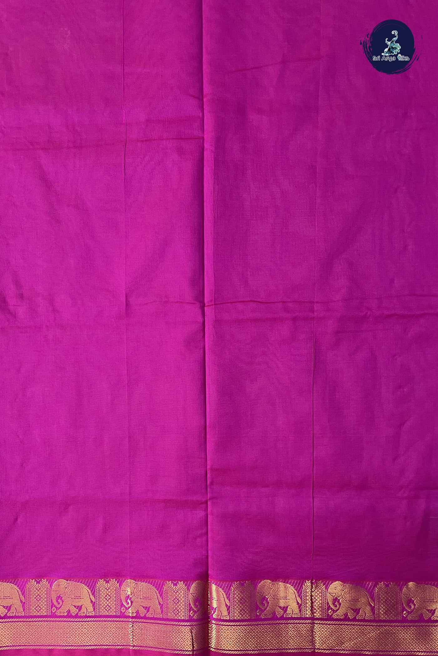 Fawn Semi Silk Cotton Saree With Plain Pattern