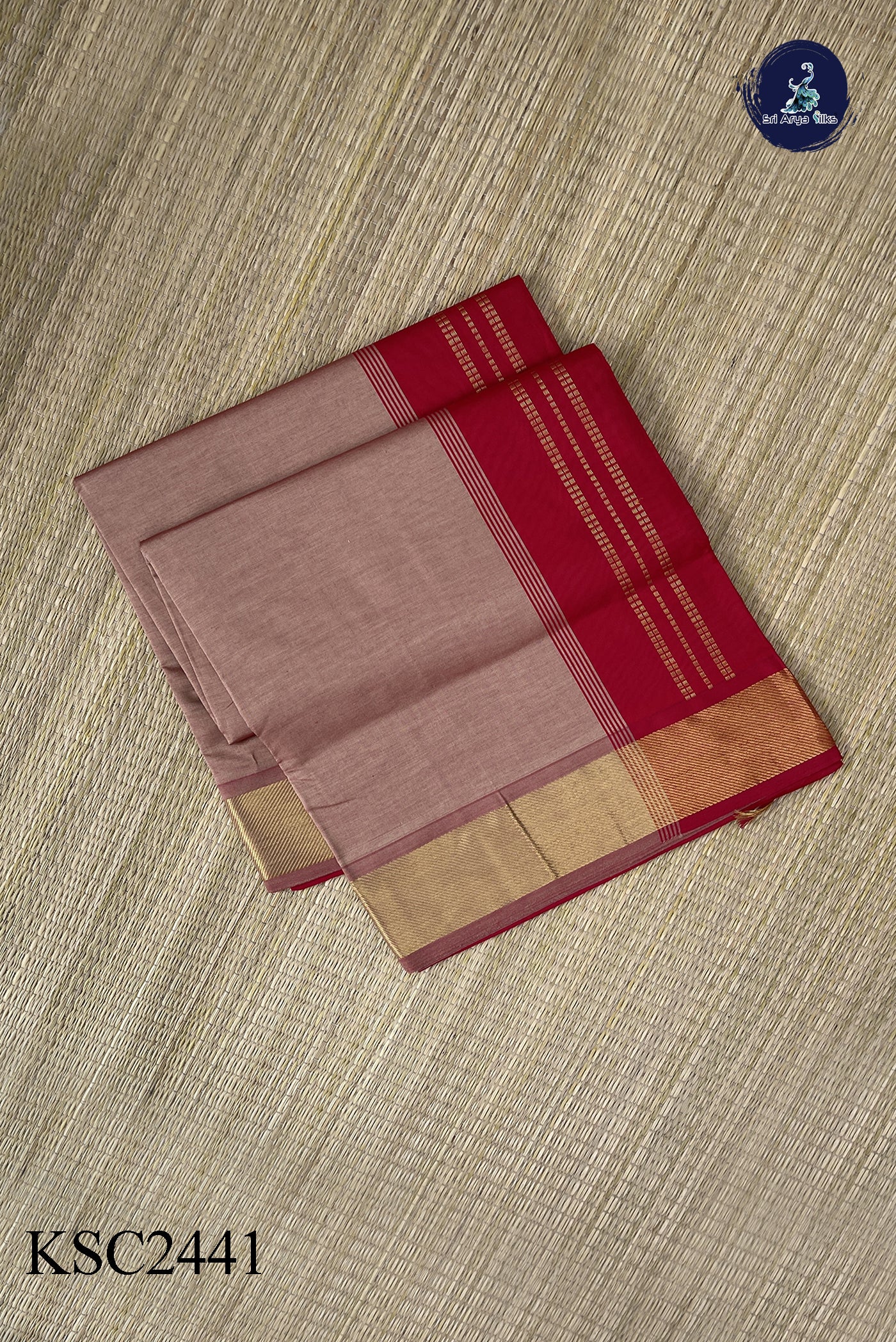 Pastel Shade Semi Silk Cotton Saree With Plain Pattern