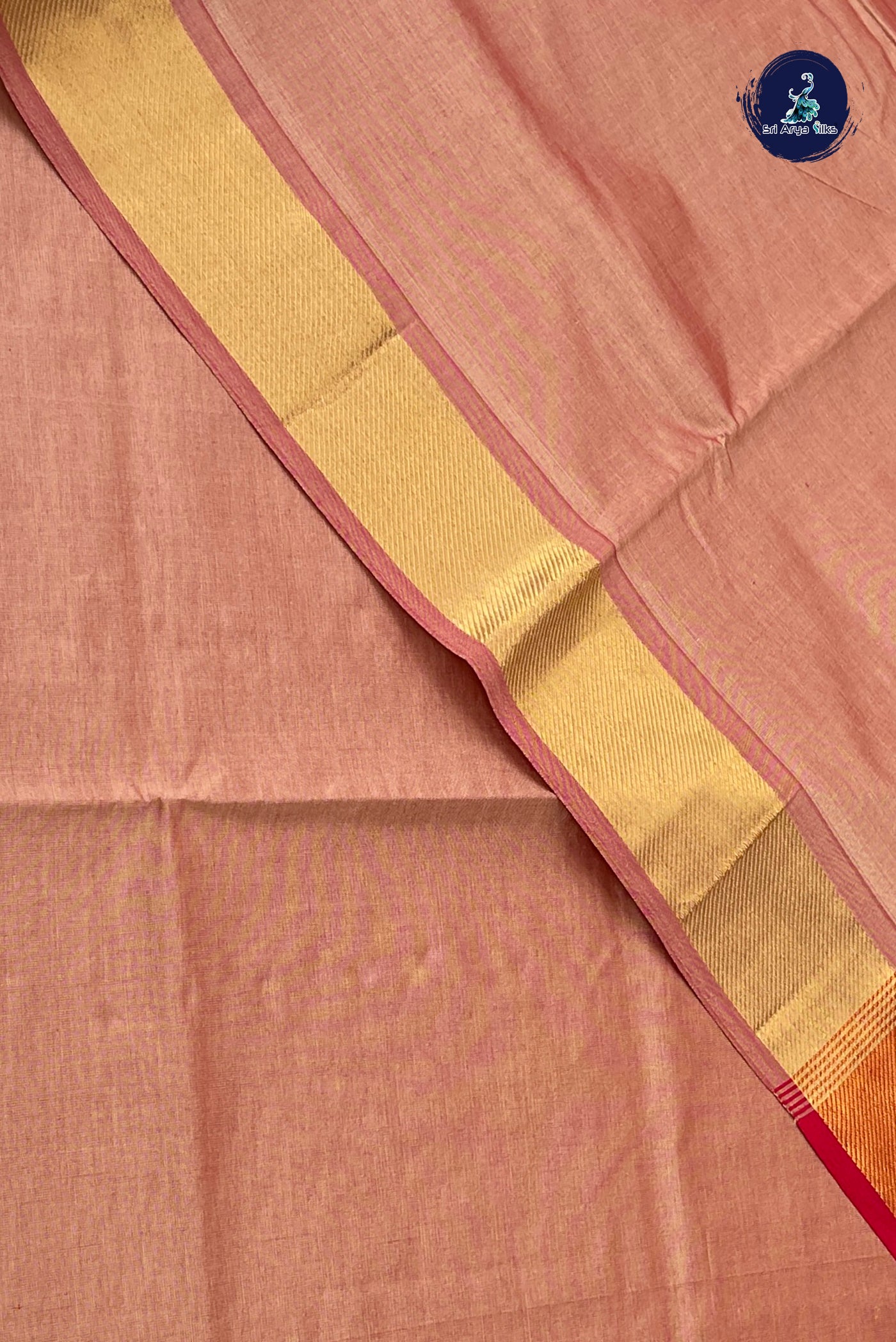 Pastel Shade Semi Silk Cotton Saree With Plain Pattern