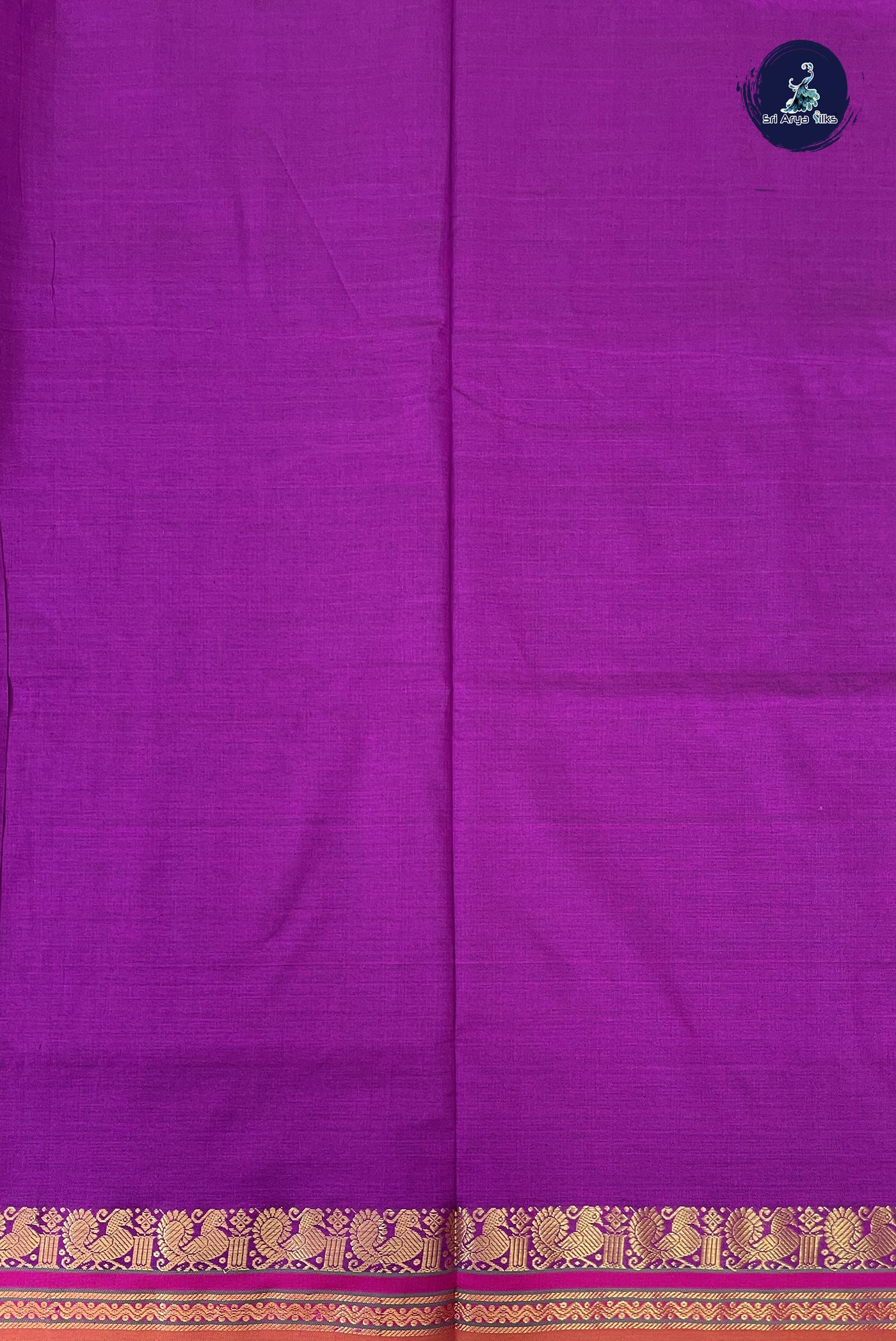 Lavender Semi Silk Cotton Saree With Veldhari Stripes Pattern