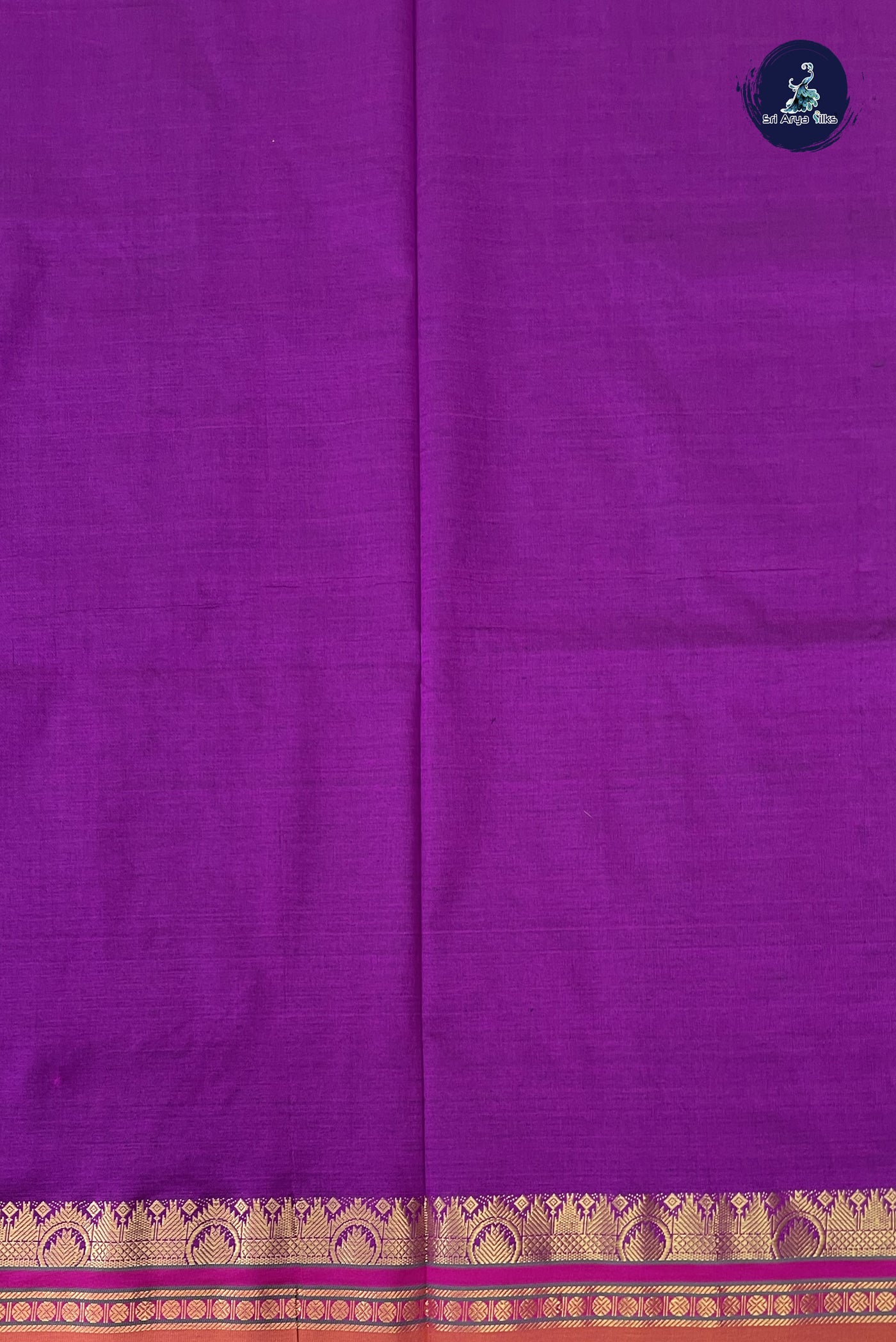 Lavender Semi Silk Cotton Saree With Veldhari Stripes Pattern