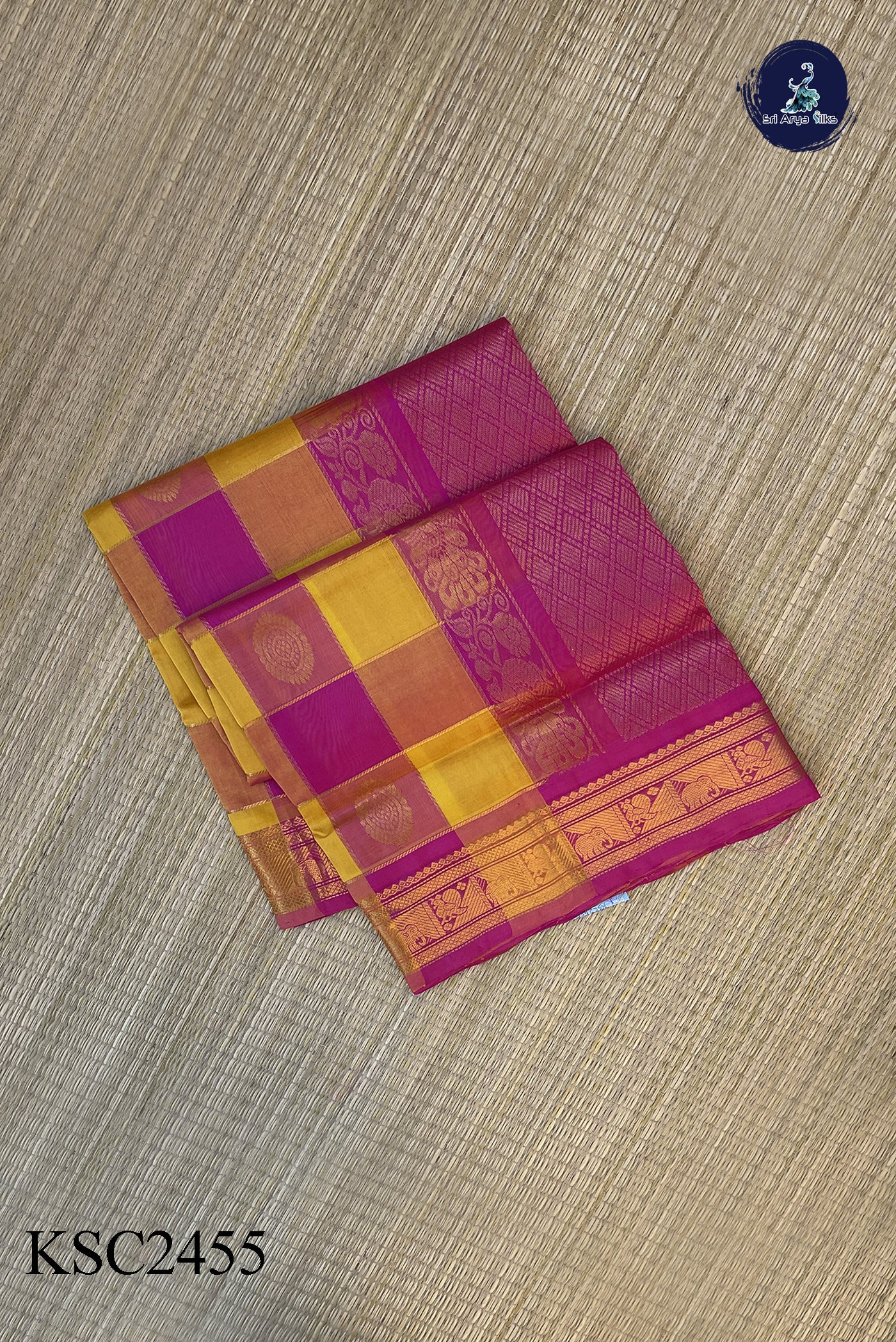 Multi Colour Bridal Silk Cotton Saree With Paalum Pazham Kattam Pattern