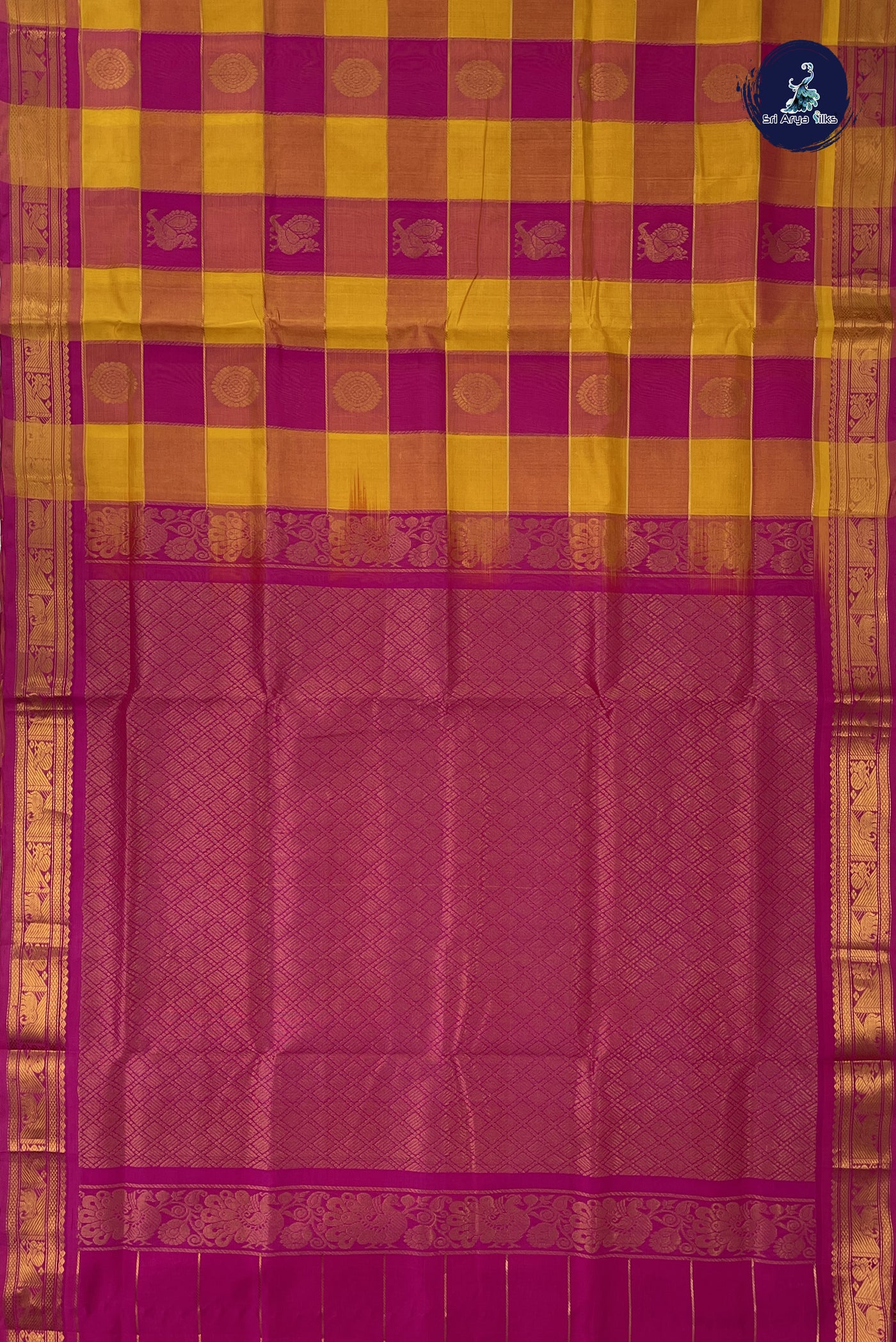 Multi Colour Bridal Silk Cotton Saree With Paalum Pazham Kattam Pattern