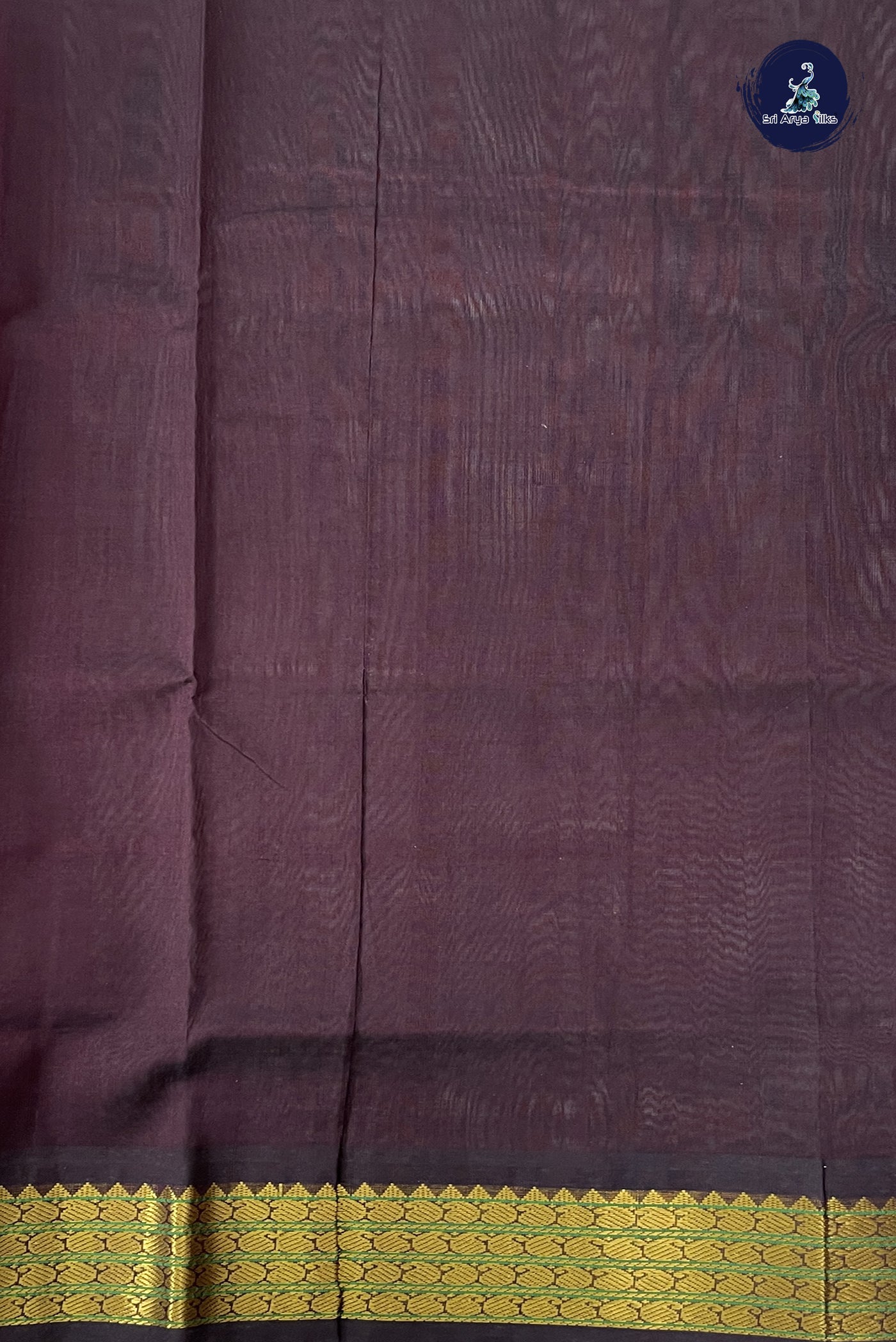 Rani Pink Korvai Silk Cotton Saree With Plain Pattern