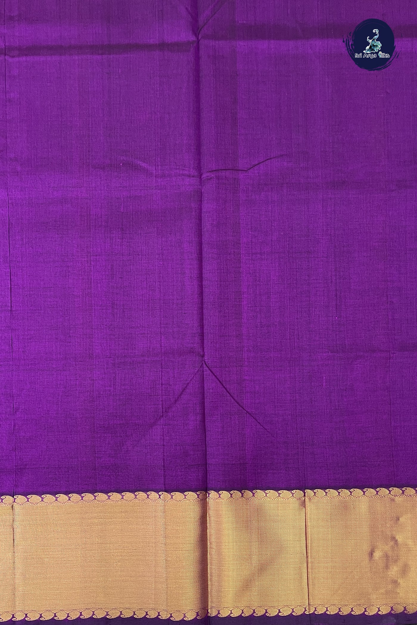 Dual Tone Violet Simple Silk Cotton Saree With Plain Pattern