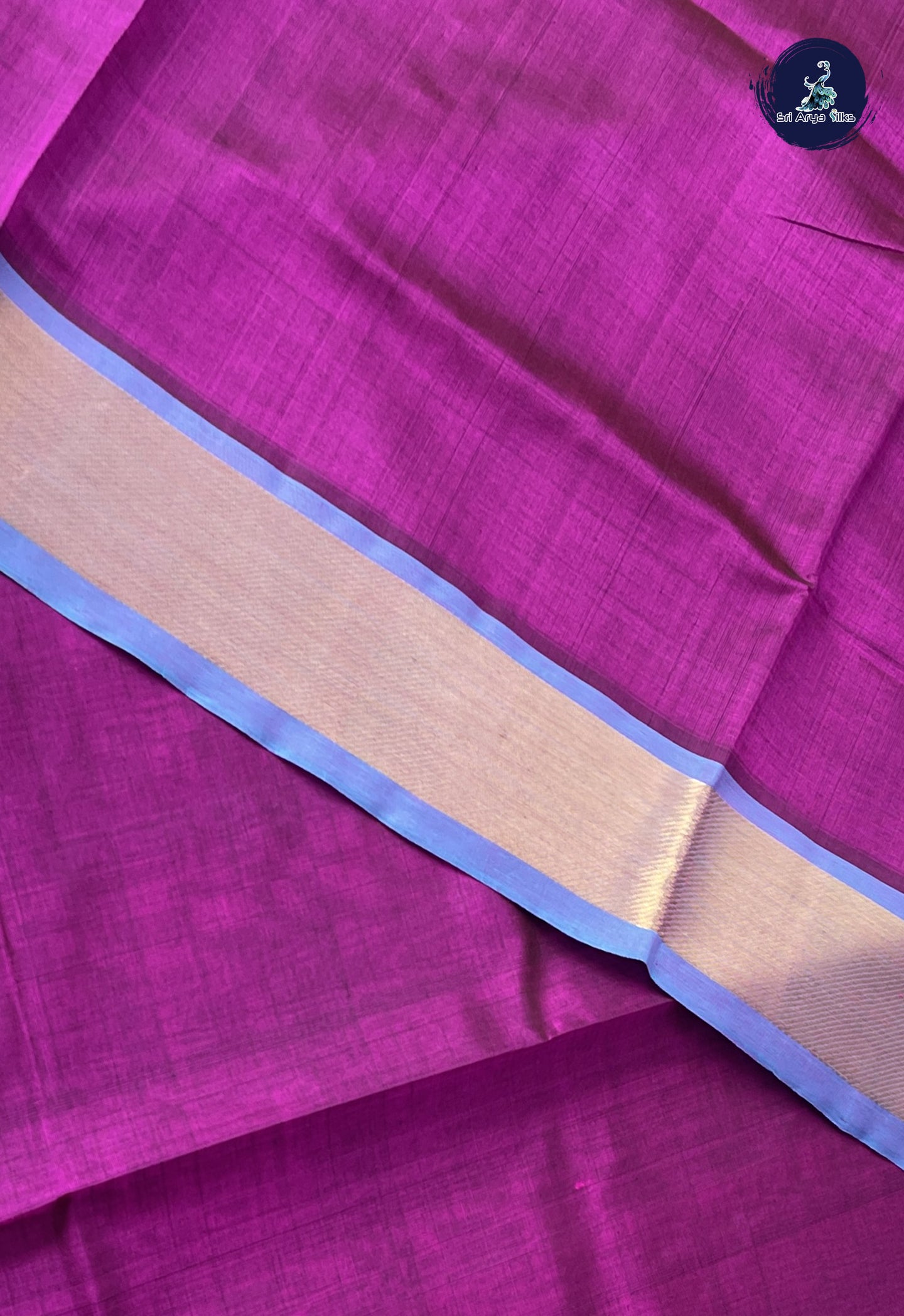 Dual Tone Purple Simple Silk Cotton Saree With Plain Pattern