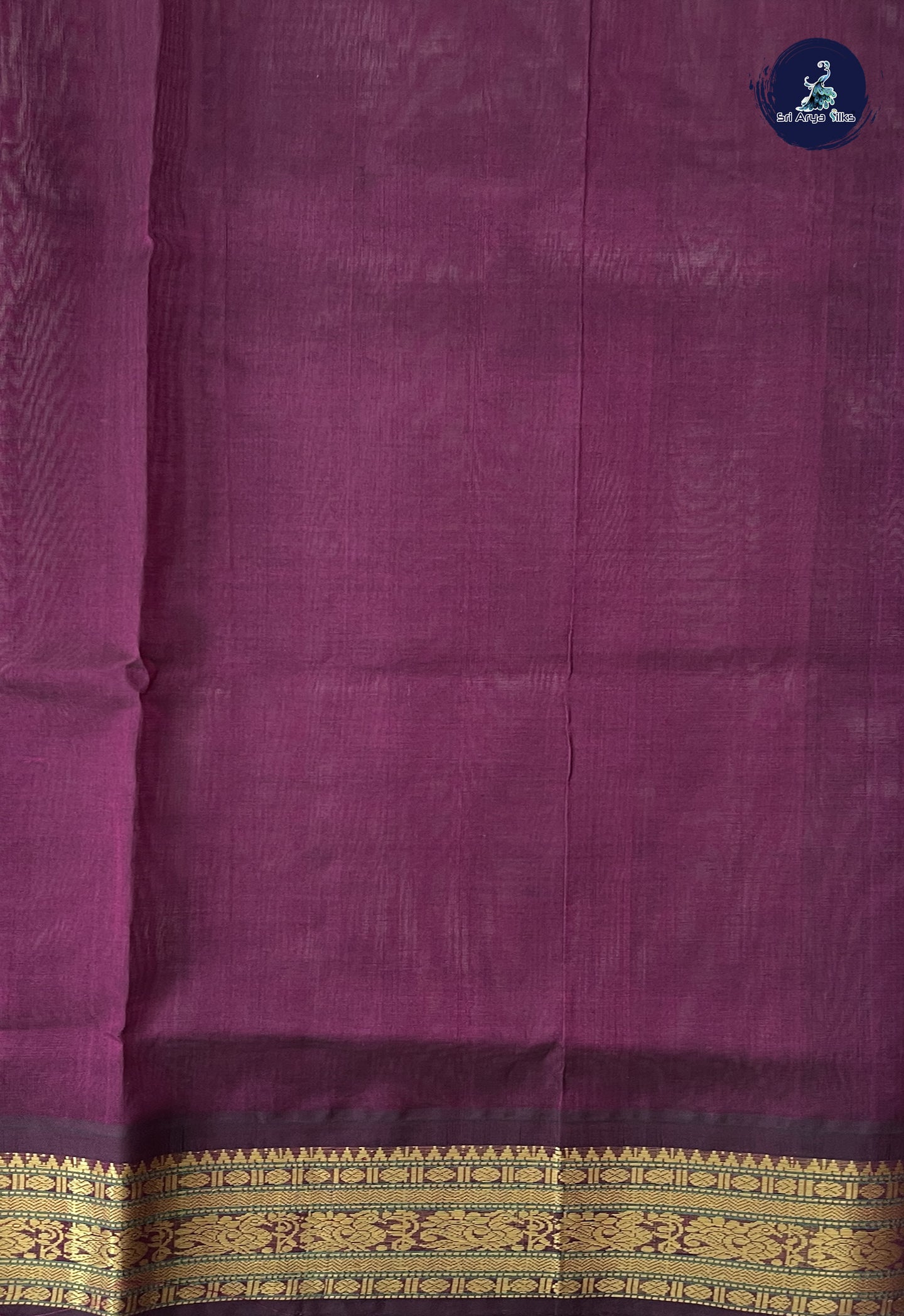 Lotus Pink Korvai Silk Cotton Saree With Plain Pattern