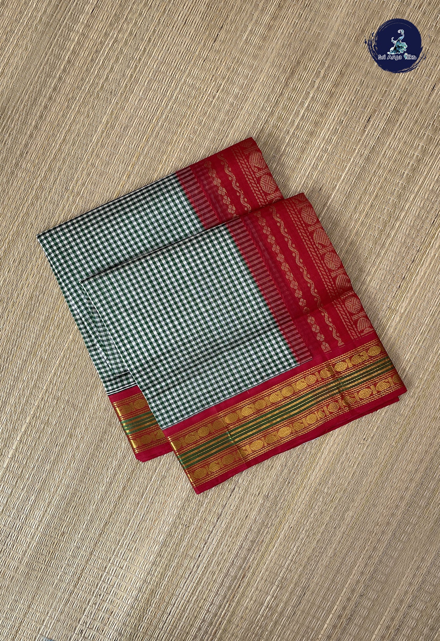 Multi Colour Korvai Silk Cotton Saree With Checked Pattern