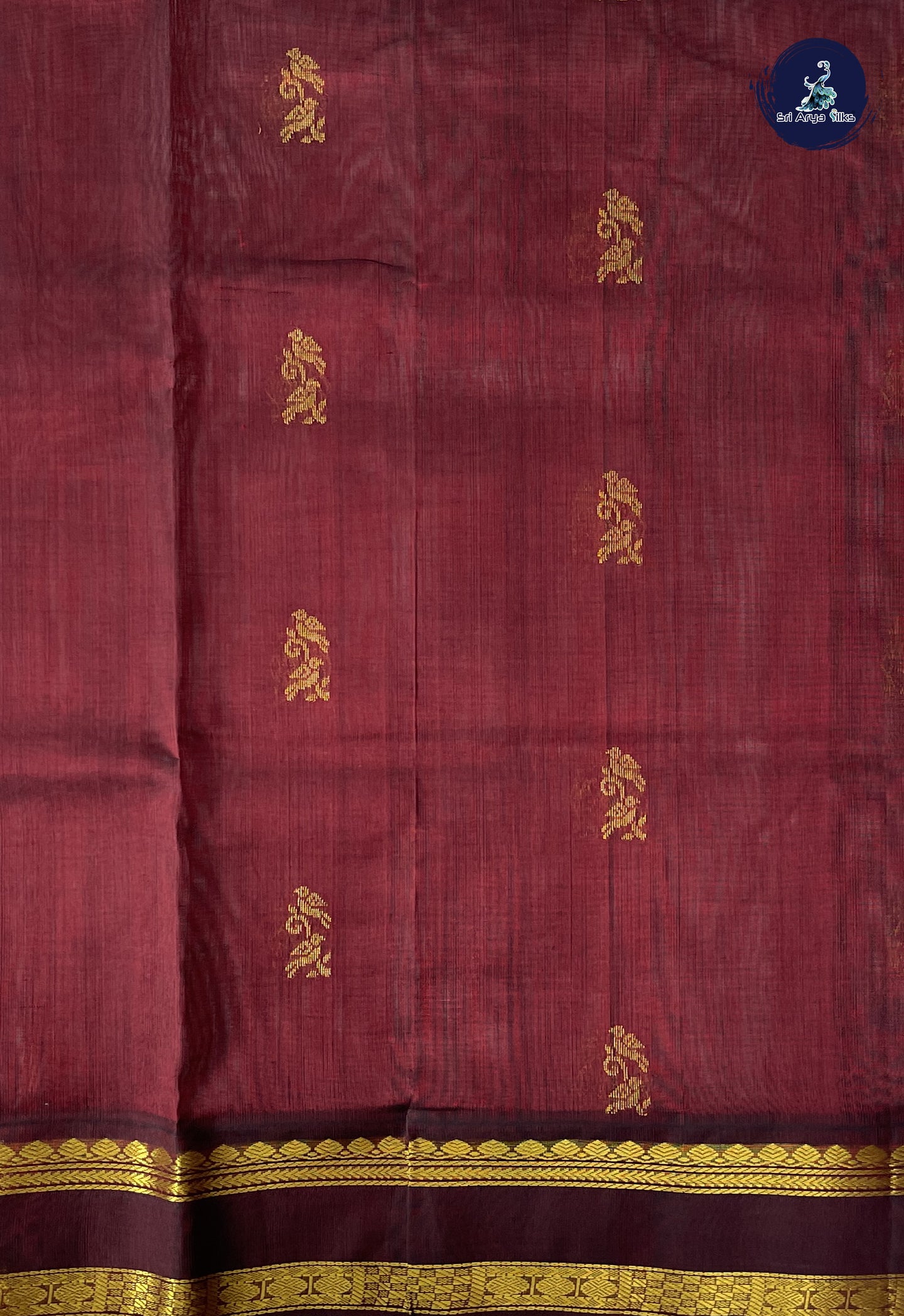 Light Blue Korvai Silk Cotton Saree With Zari Buttas Pattern