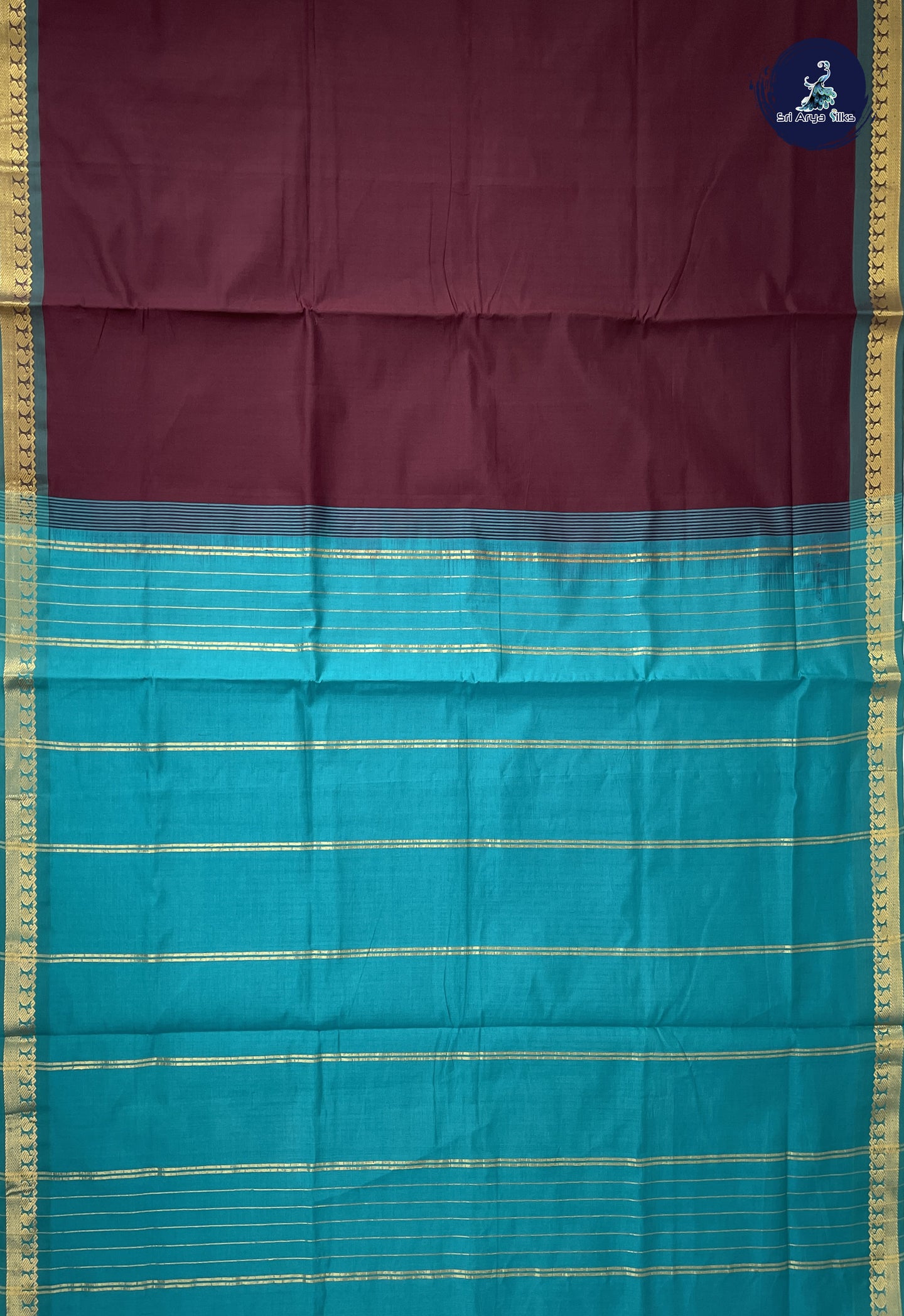 Brown Kanchi Semi Silk Cotton Saree With Checked Pattern
