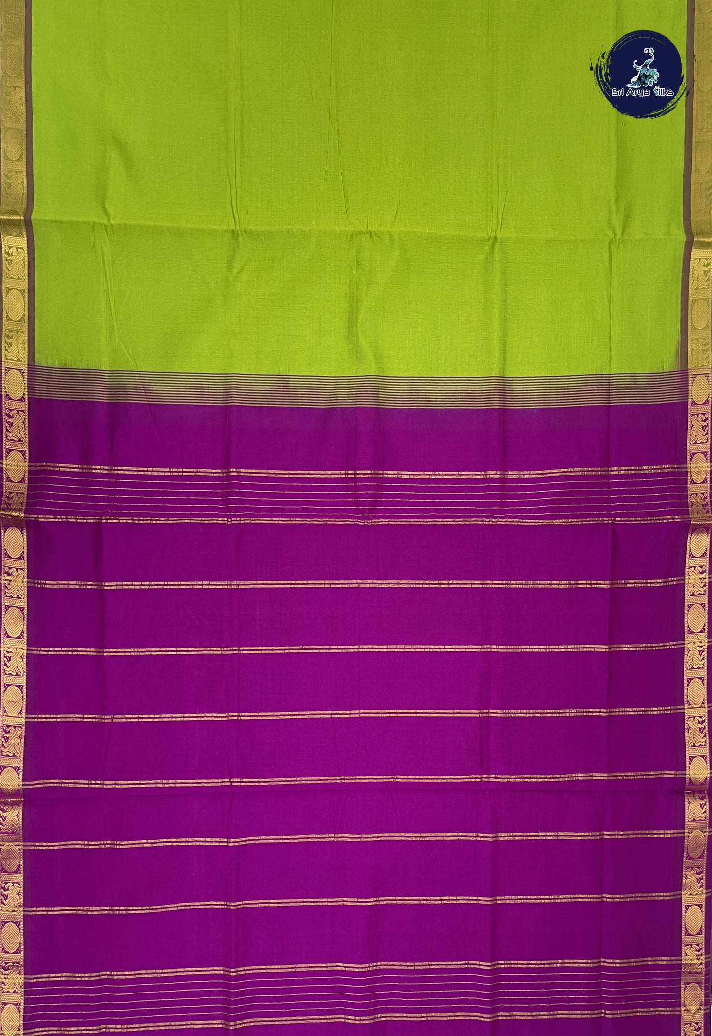 Light Green Kanchi Semi Silk Cotton Saree With Checked Pattern