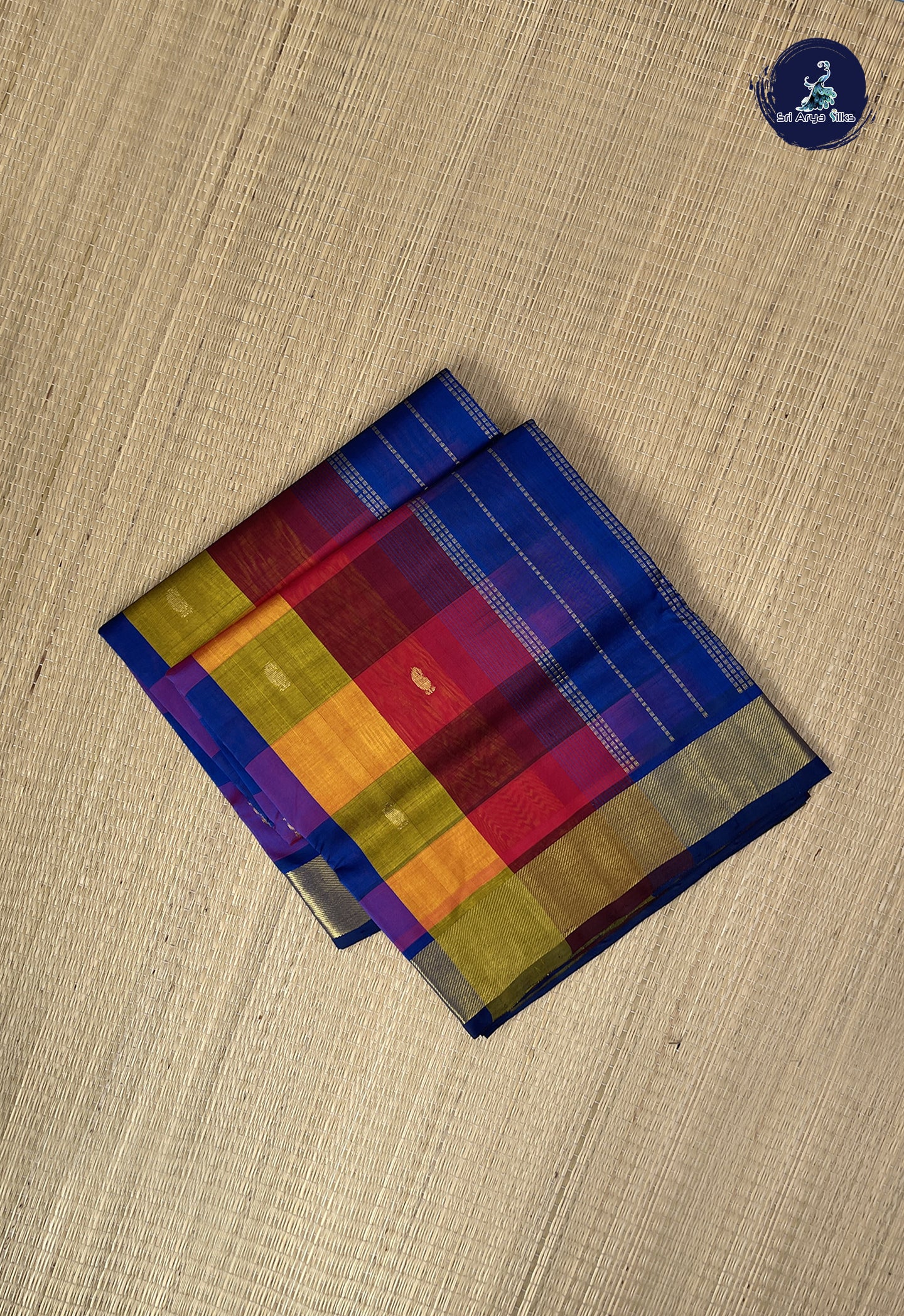 Multi Colour Checked Saree With Paalum Pazham Kattam Pattern