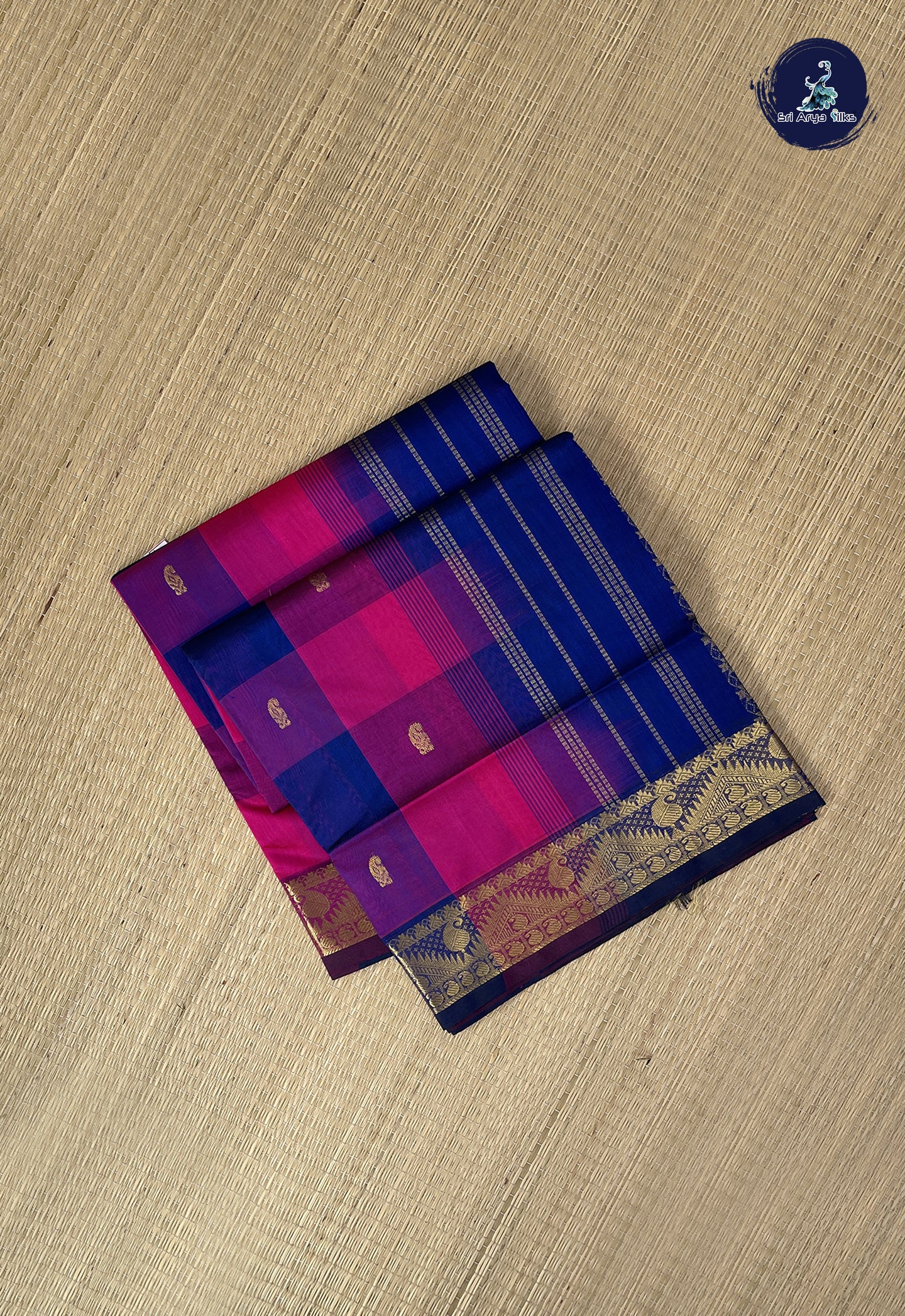 Multi Colour Checked Saree With Paalum Pazham Kattam Pattern