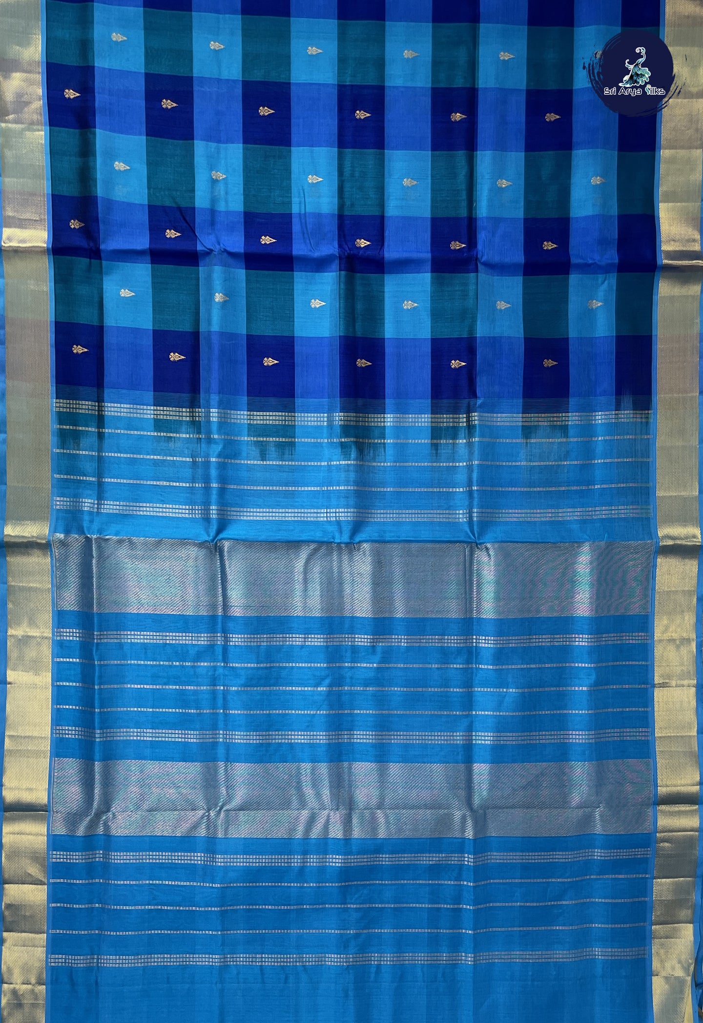 Multi Colour Checked Saree With Paalum Pazham Kattam Pattern