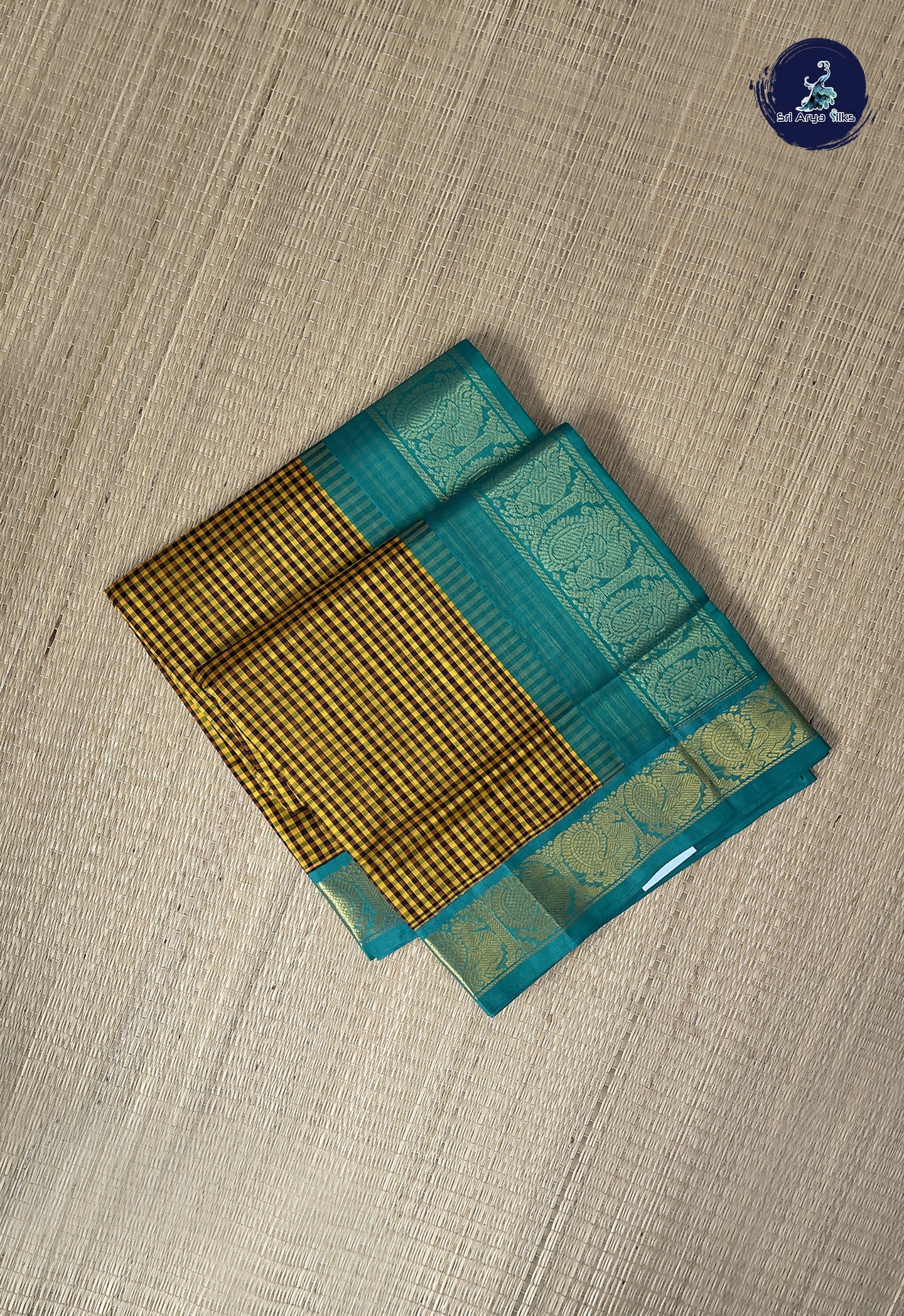 Multi Colour Checked Saree With Checked Pattern