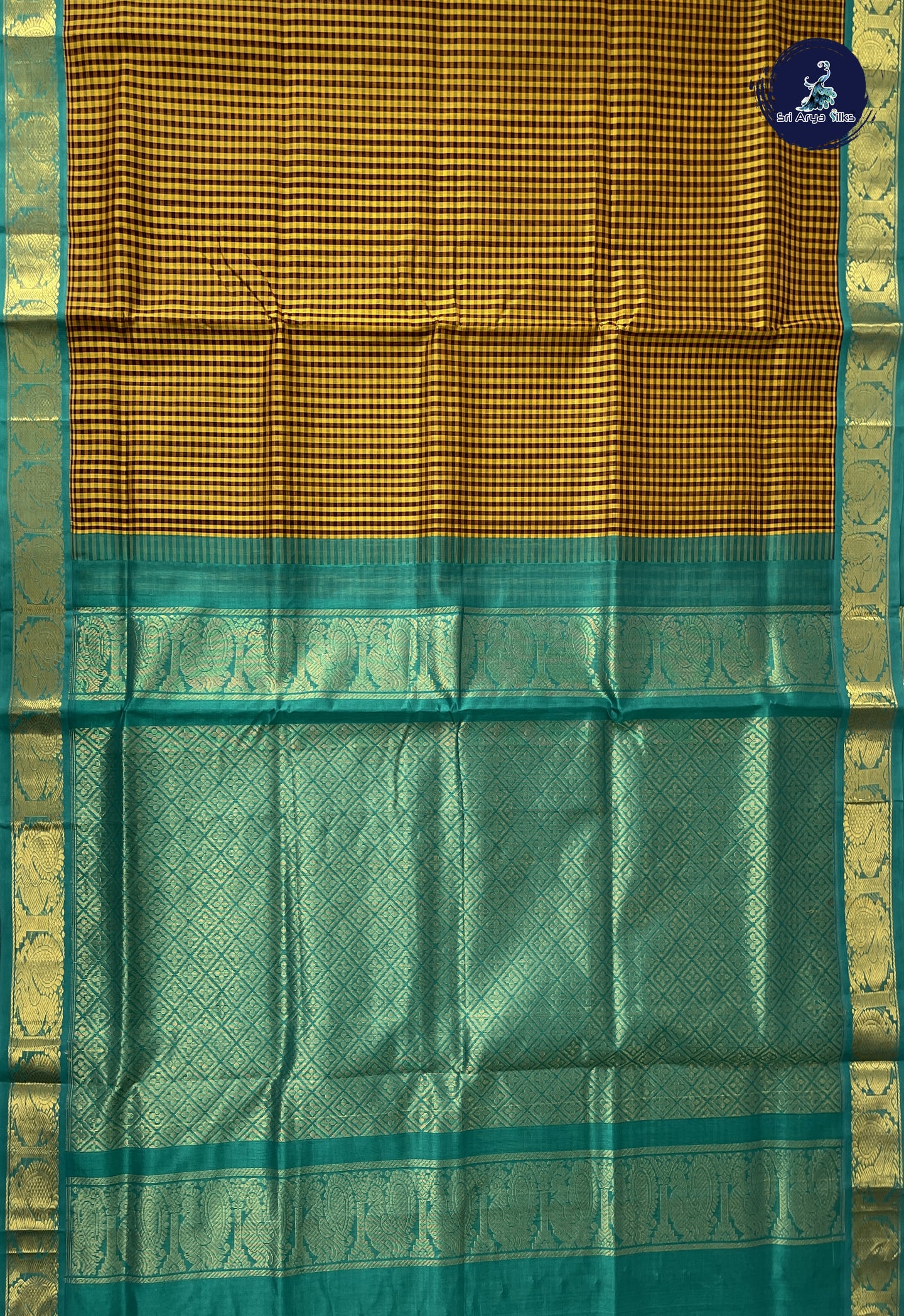 Multi Colour Checked Saree With Checked Pattern