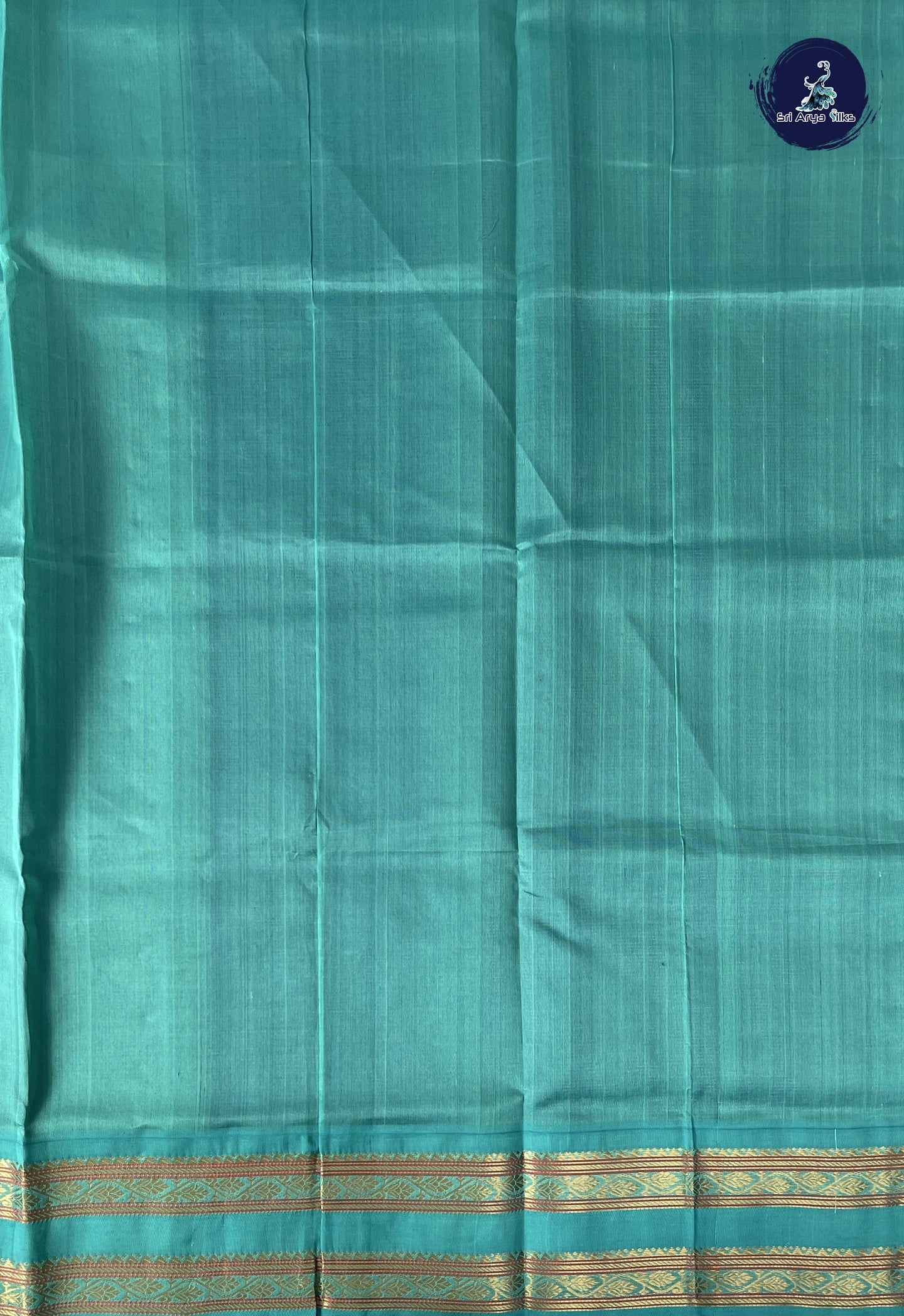 Dark Blue Vaira Oosi Silk Cotton Saree With Vaira Oosi Pattern