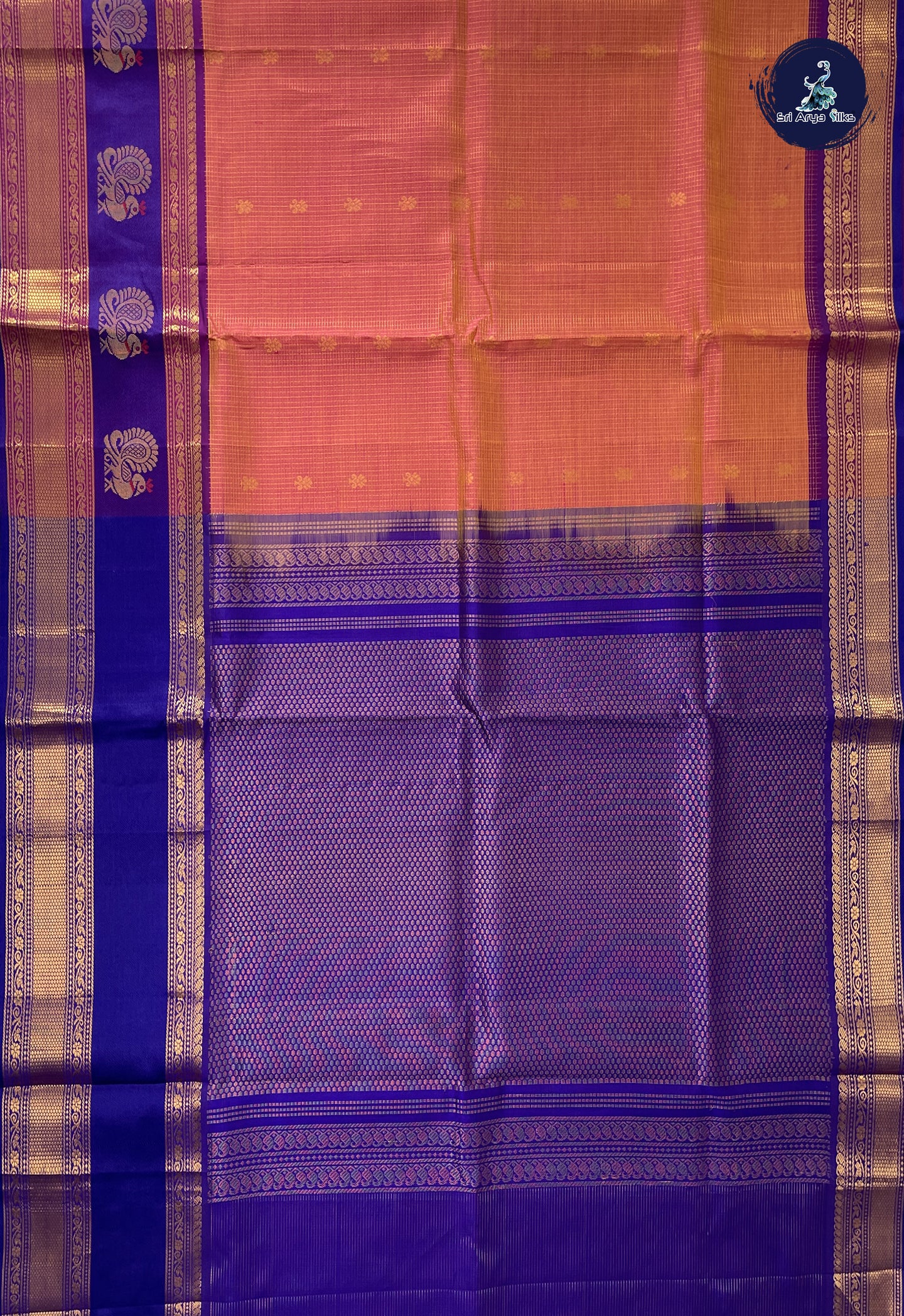 Dual Tone Pink Checked Saree With Checked Pattern