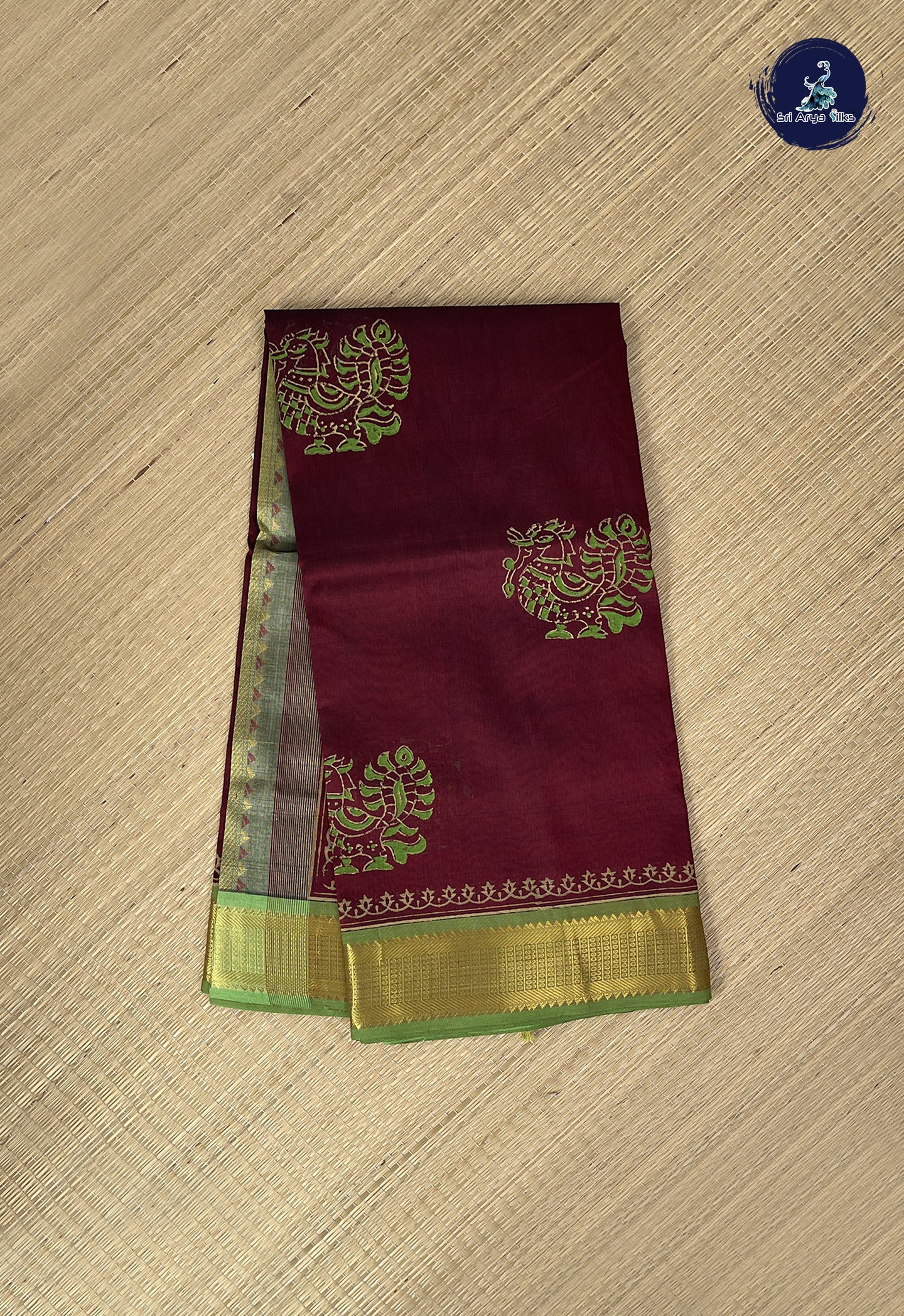 Dual Tone Brown Printed Saree With Printed Pattern
