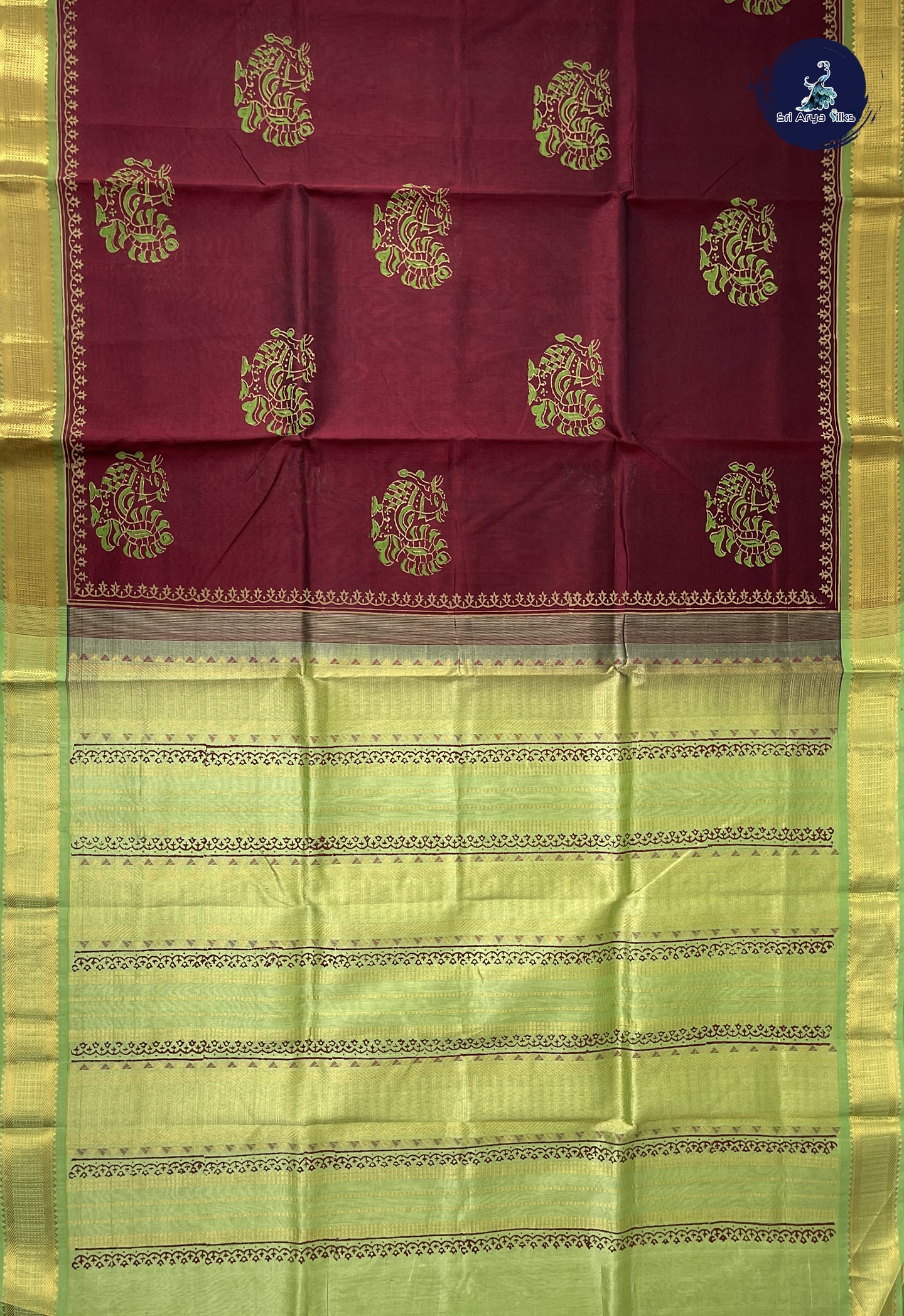 Dual Tone Brown Printed Saree With Printed Pattern