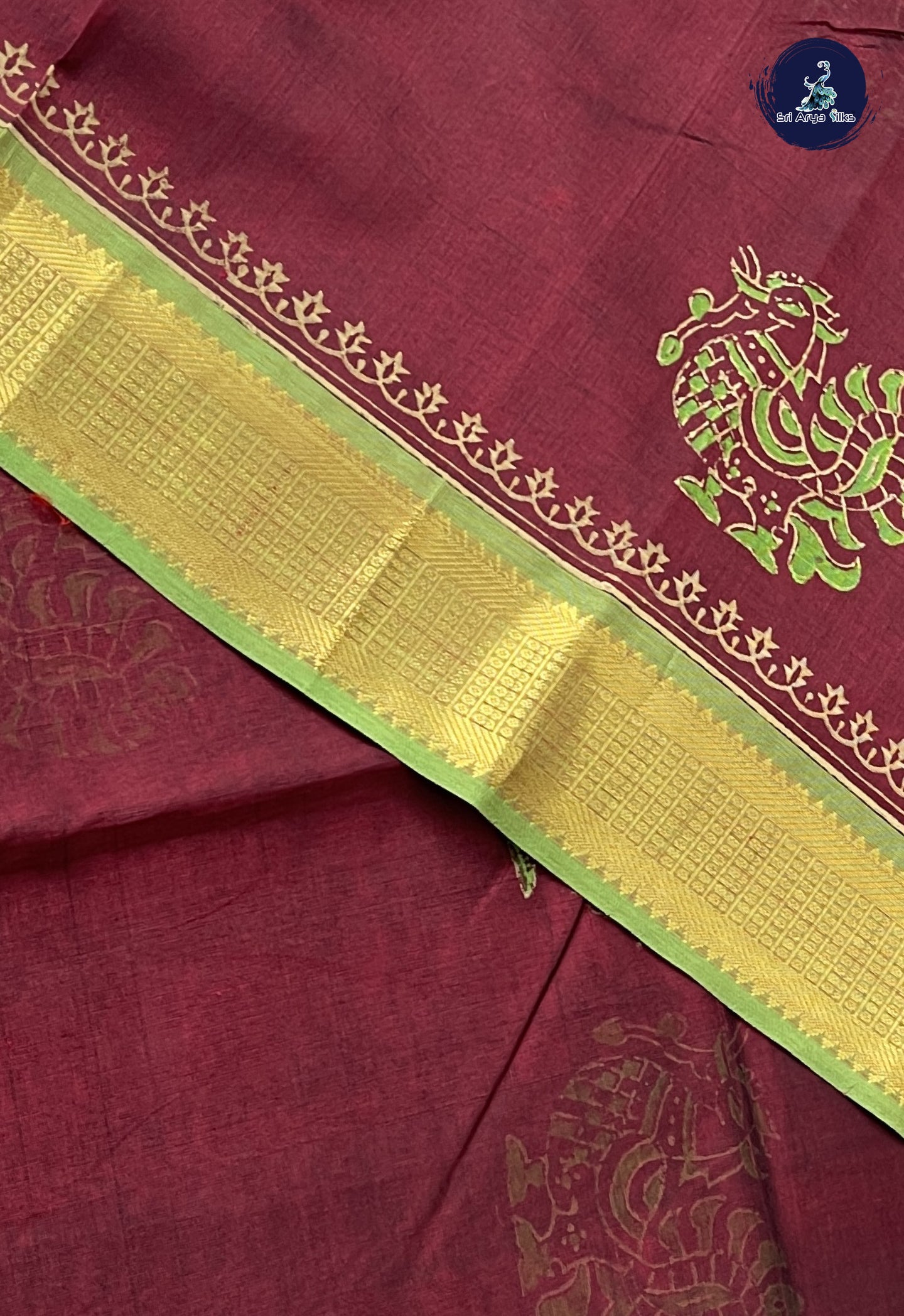 Dual Tone Brown Printed Saree With Printed Pattern