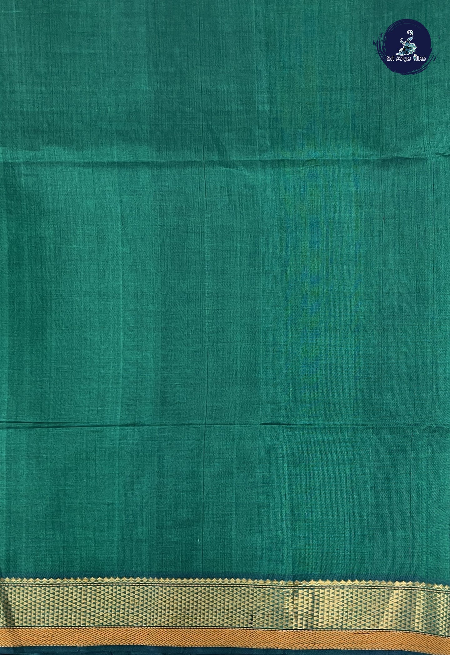 Green Bridal Silk Cotton Saree With Veldhari Stripes Pattern